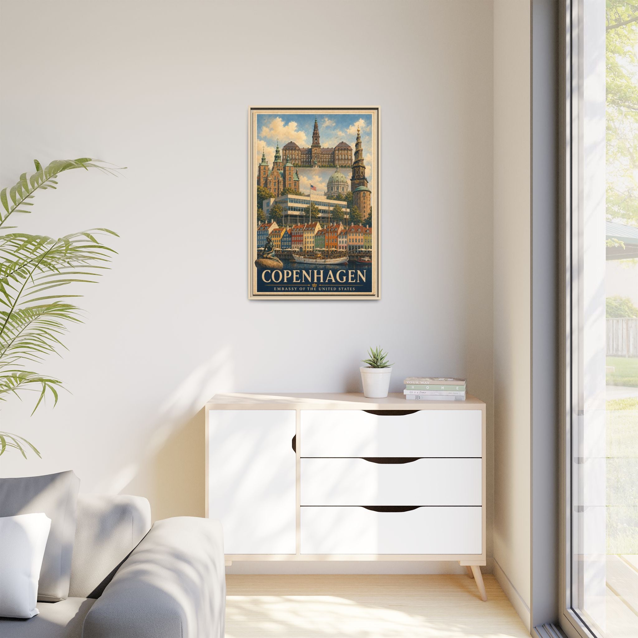 Copenhagen Embassy Wrapped Canvas Framed