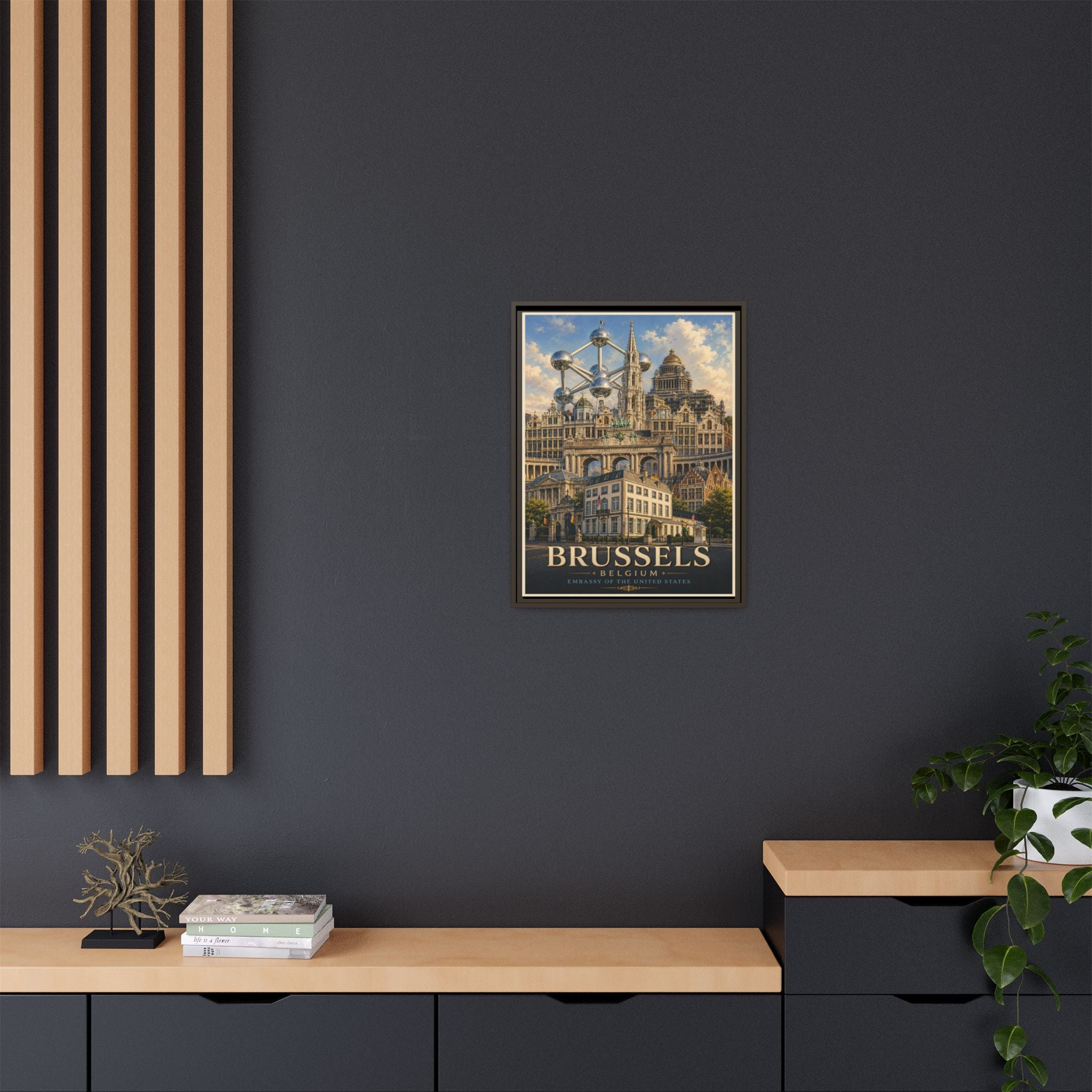 Brussels Embassy Wrapped Canvas Framed