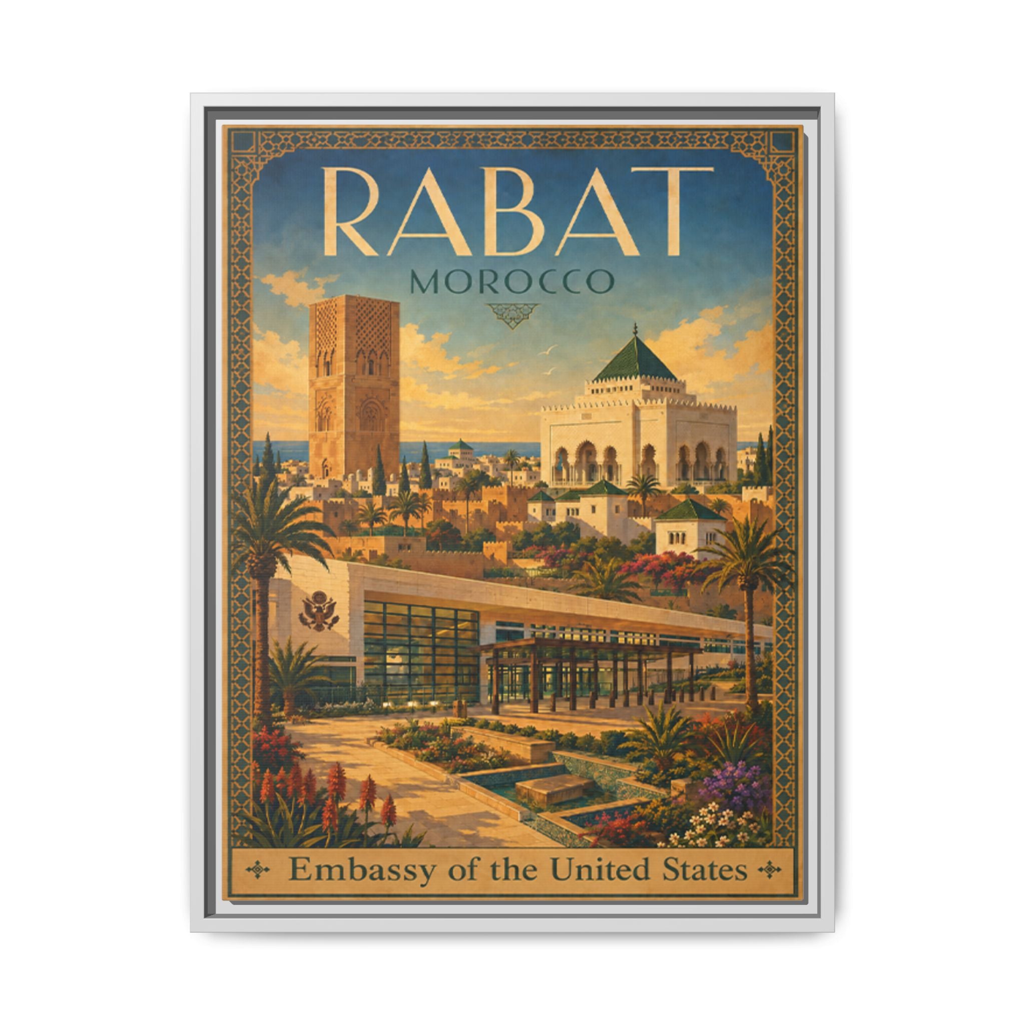 Rabat Embassy Wrapped Canvas Framed