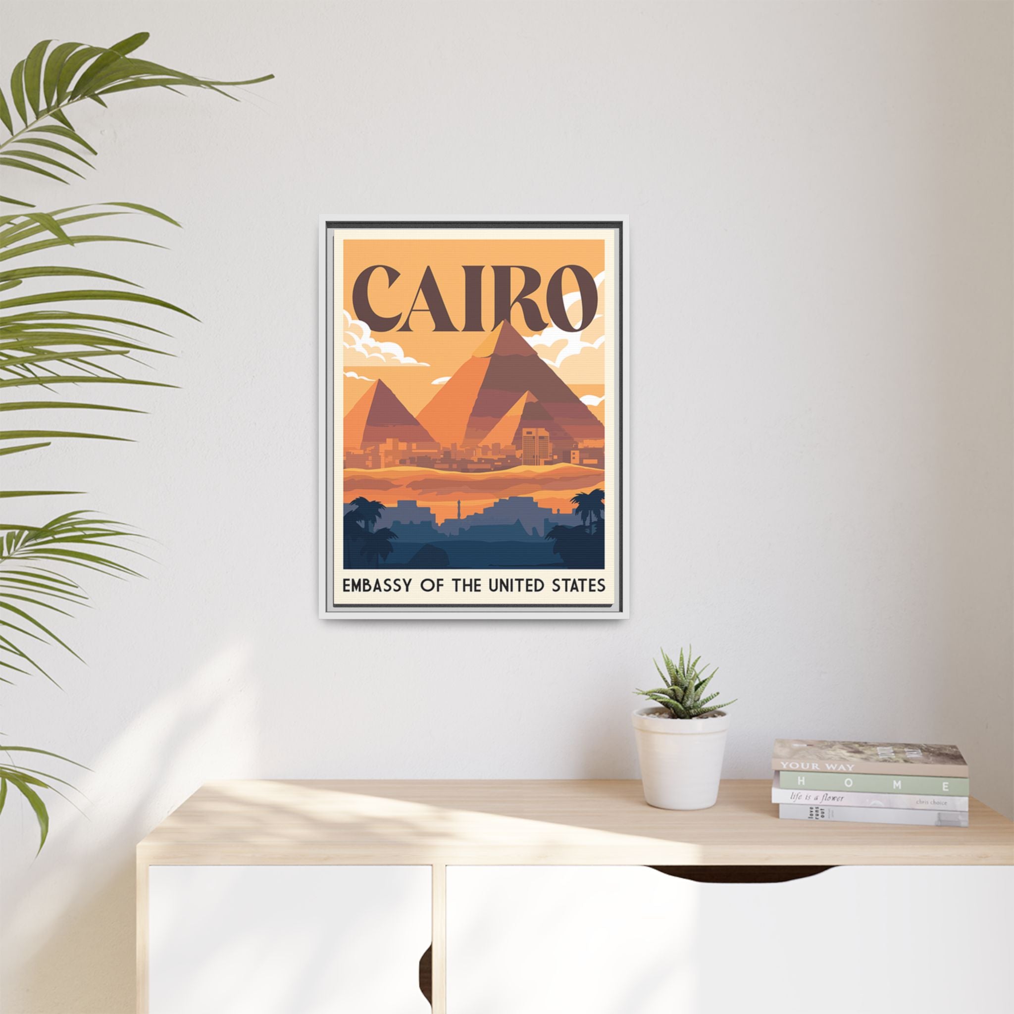 Cairo Embassy Wrapped Canvas Framed