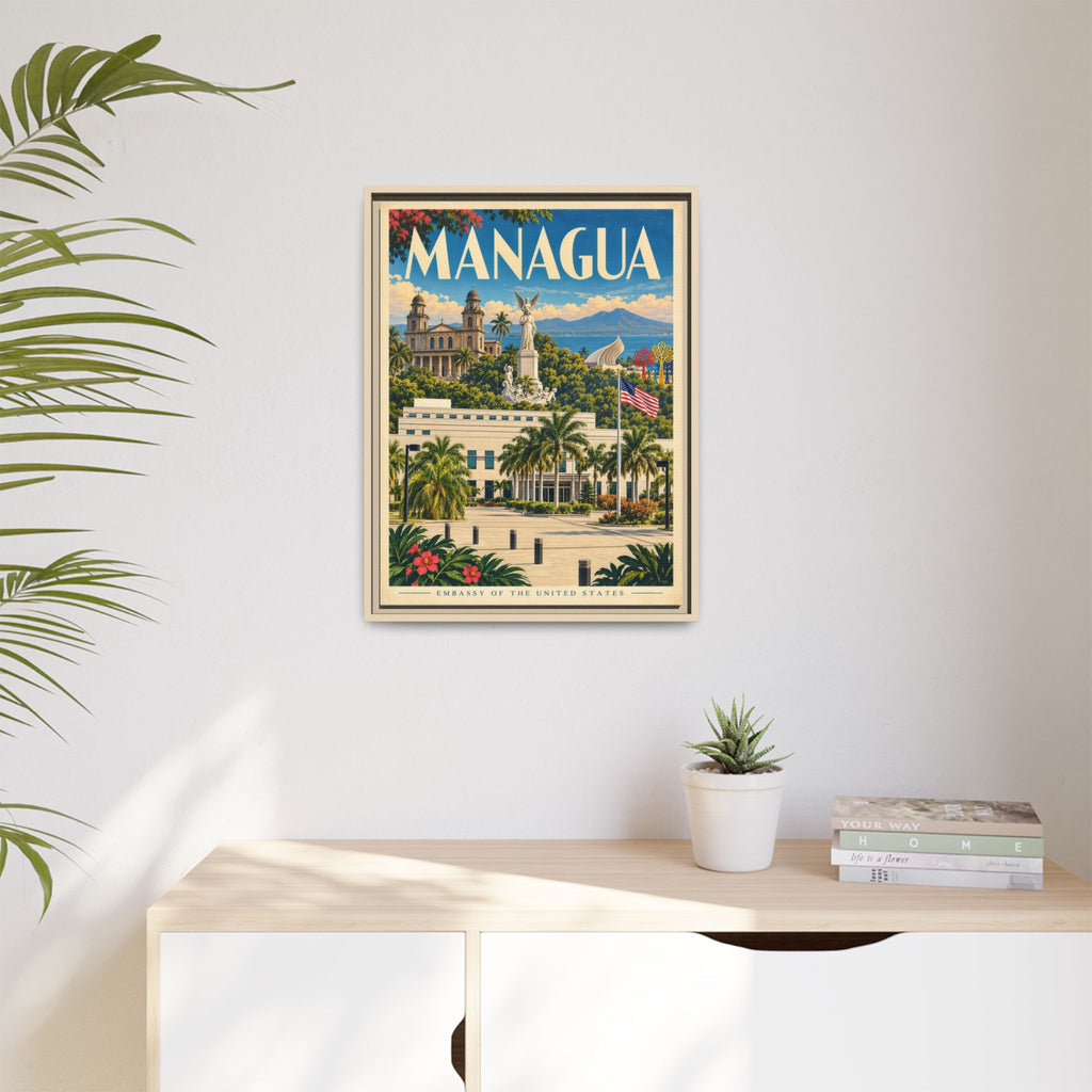 Managua Embassy Wrapped Canvas Framed