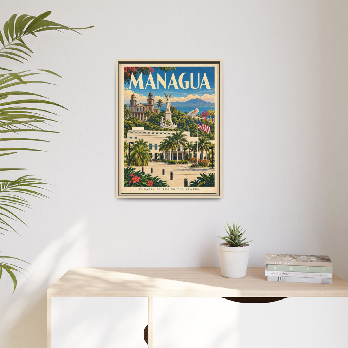 Managua Embassy Wrapped Canvas Framed