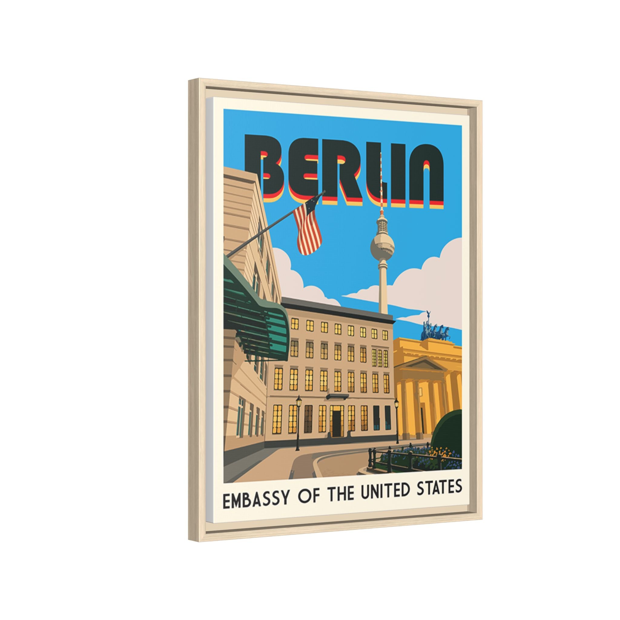 Berlin Embassy Wrapped Canvas Framed