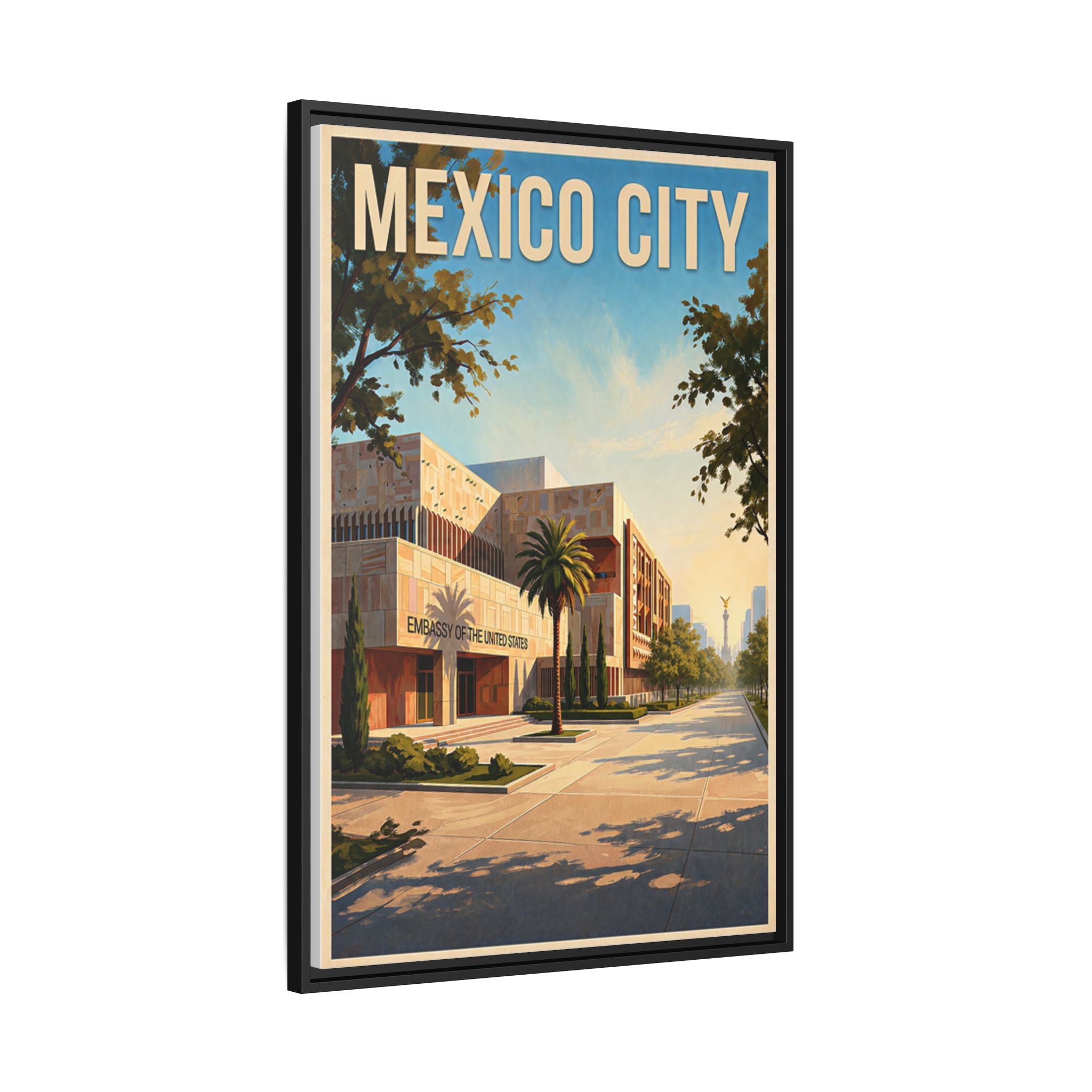 Mexico City Embassy Wrapped Canvas Framed