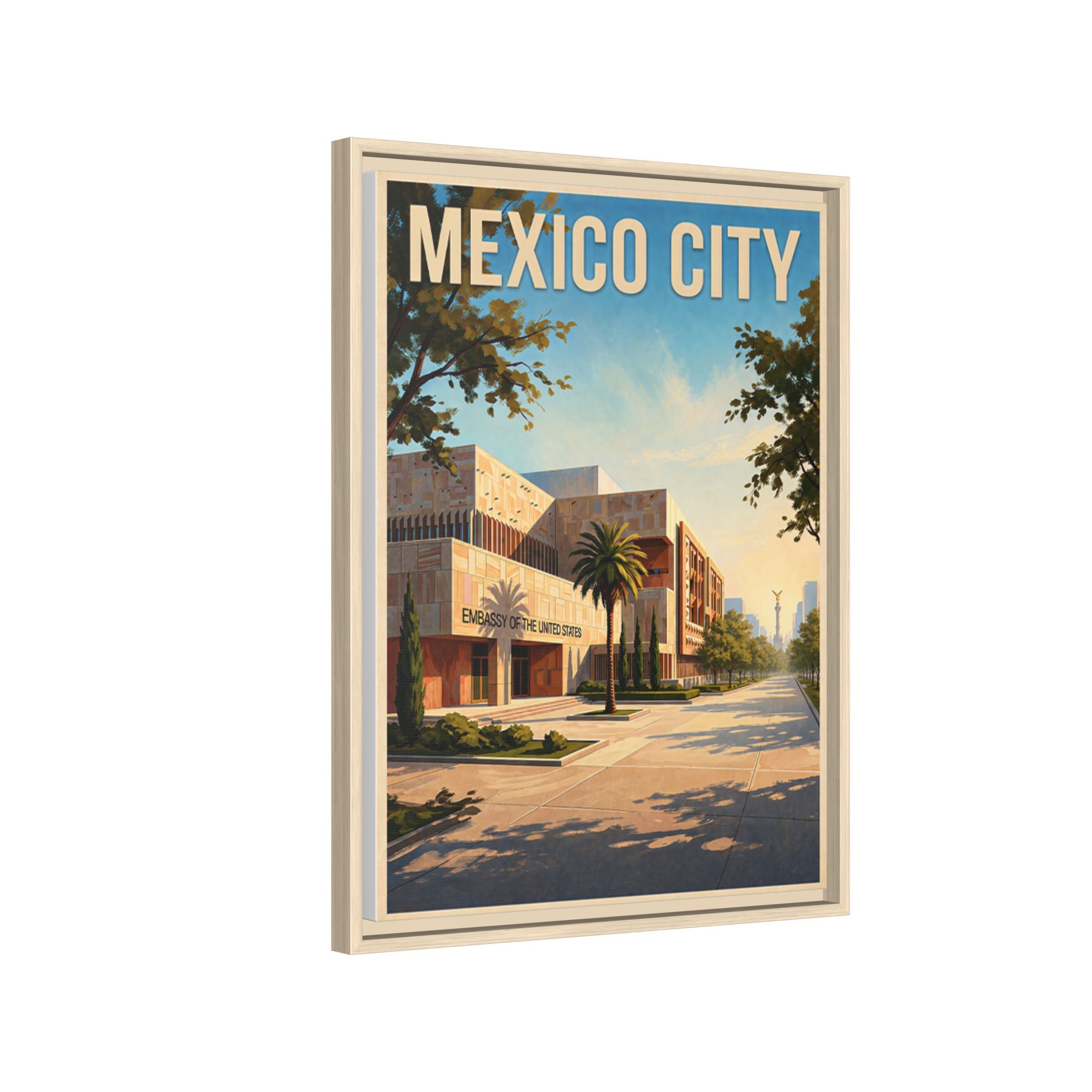 Mexico City Embassy Wrapped Canvas Framed