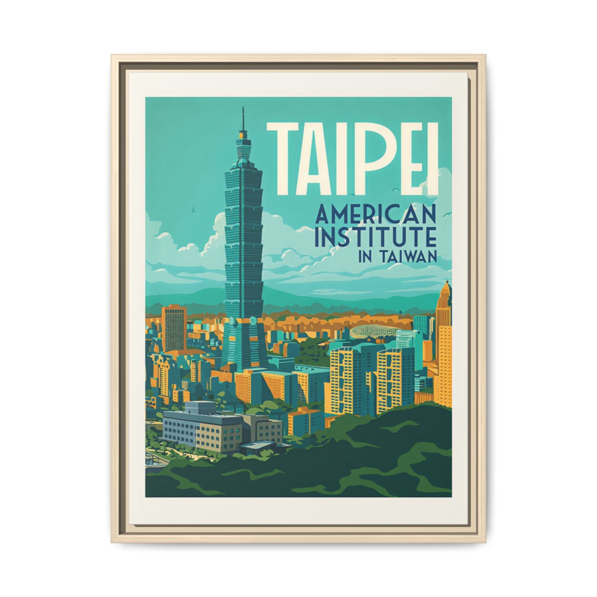 Taipei Embassy Wrapped Canvas Framed