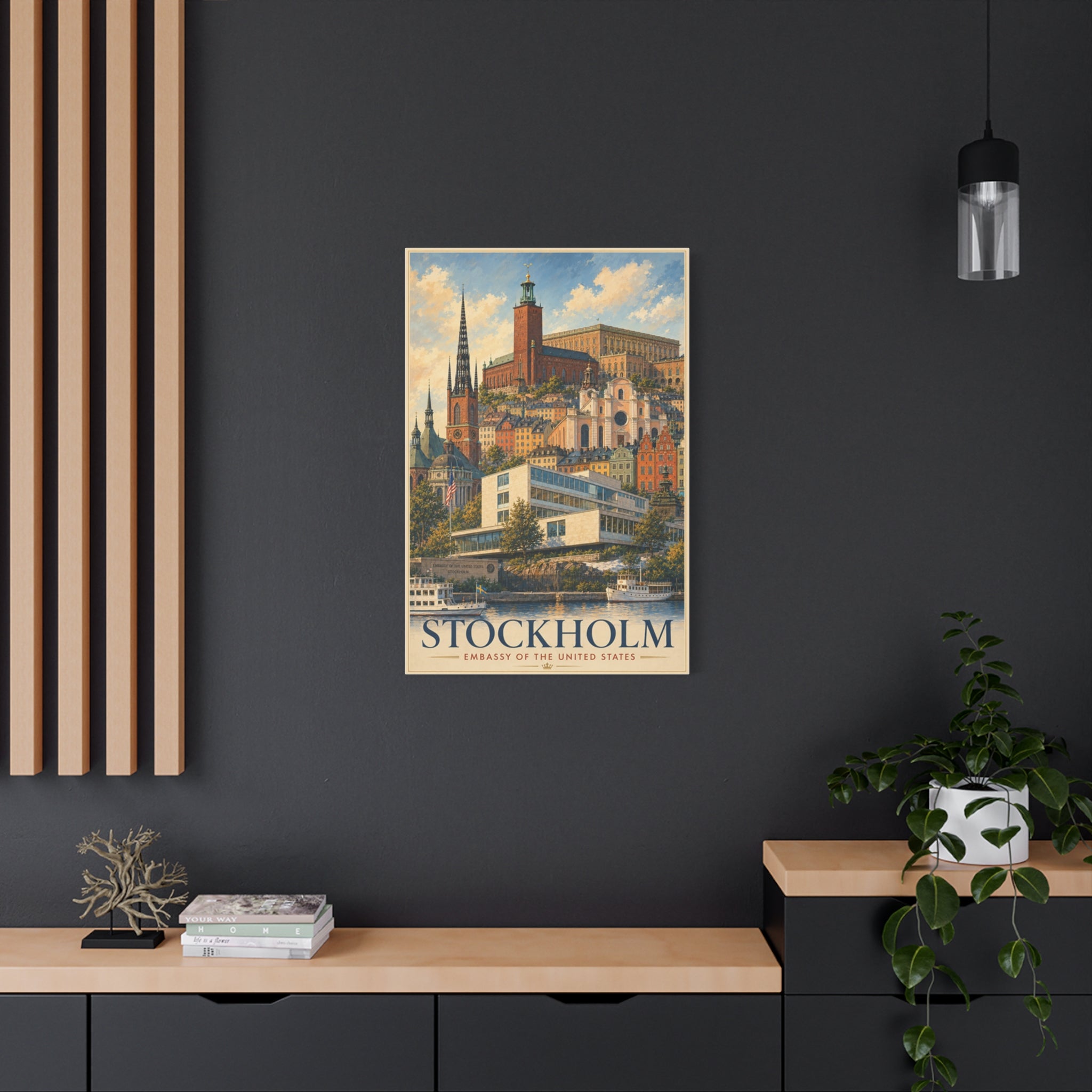 Stockholm Embassy Wrapped Canvas