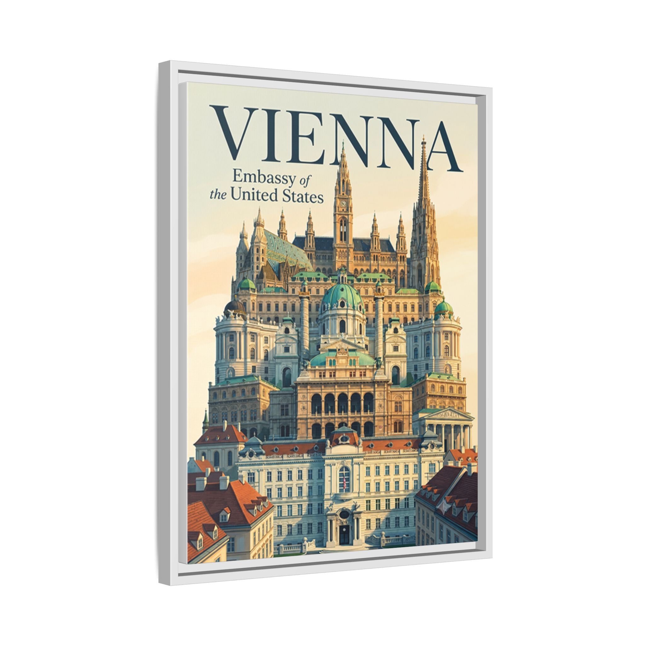 Vienna Embassy Wrapped Canvas Framed