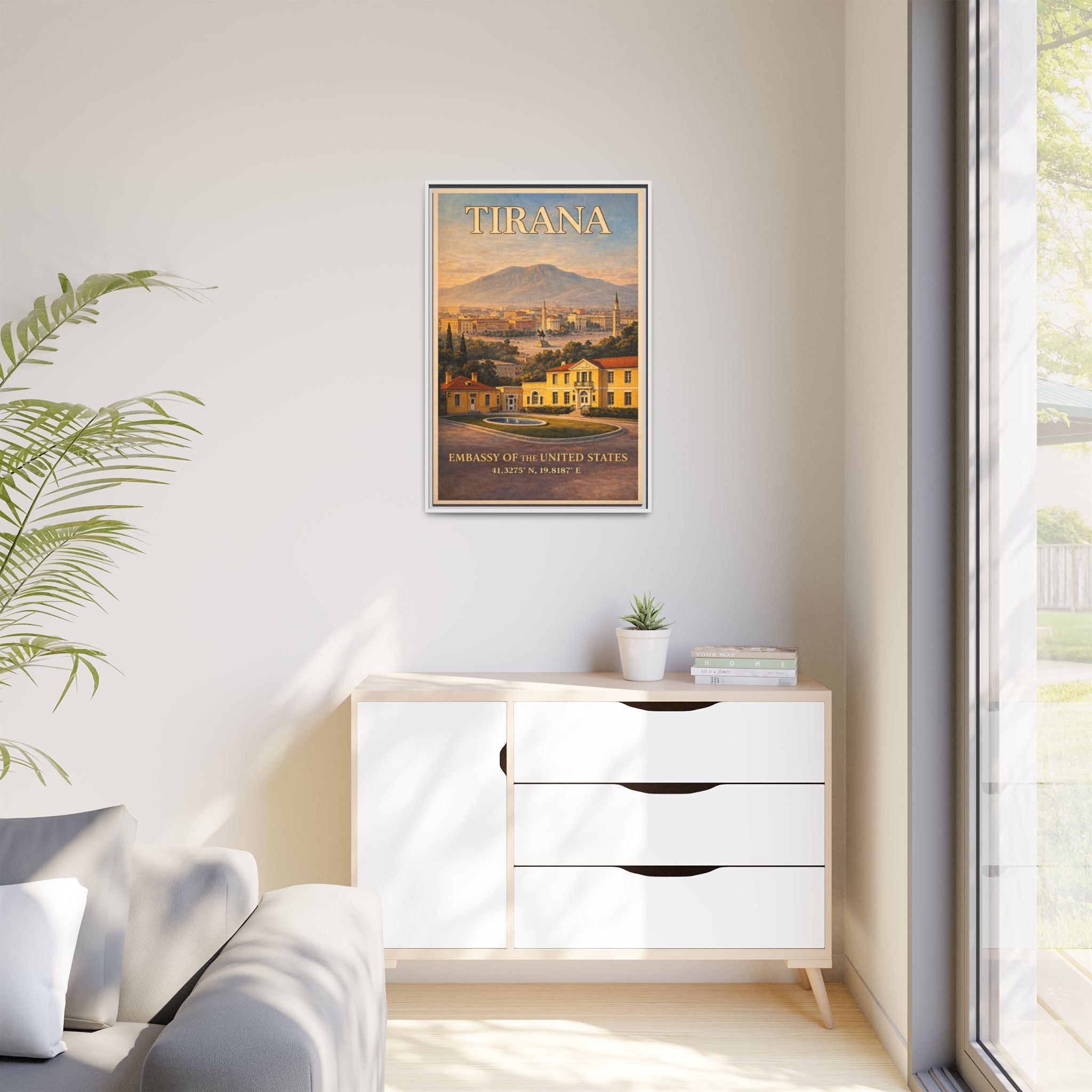 Tirana Embassy Wrapped Canvas Framed