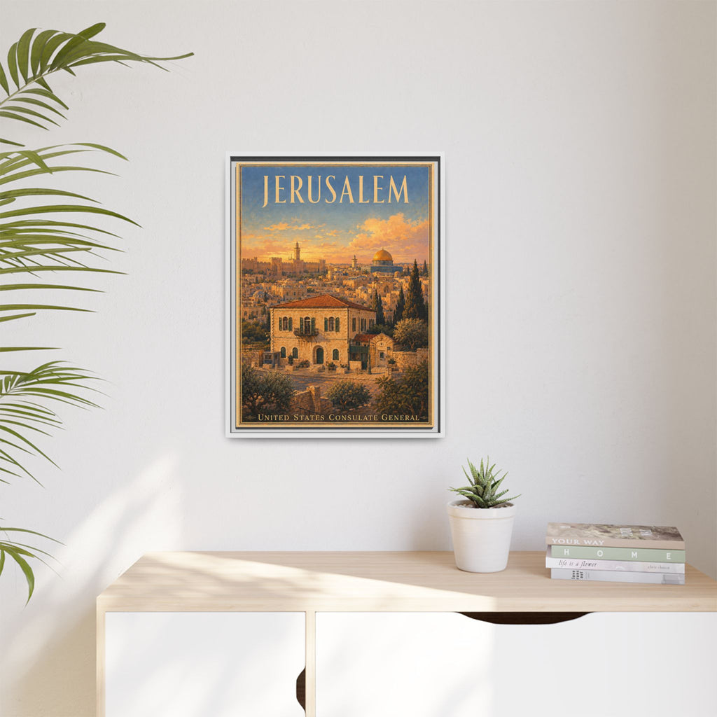 Jerusalem Consulate General Wrapped Canvas Framed