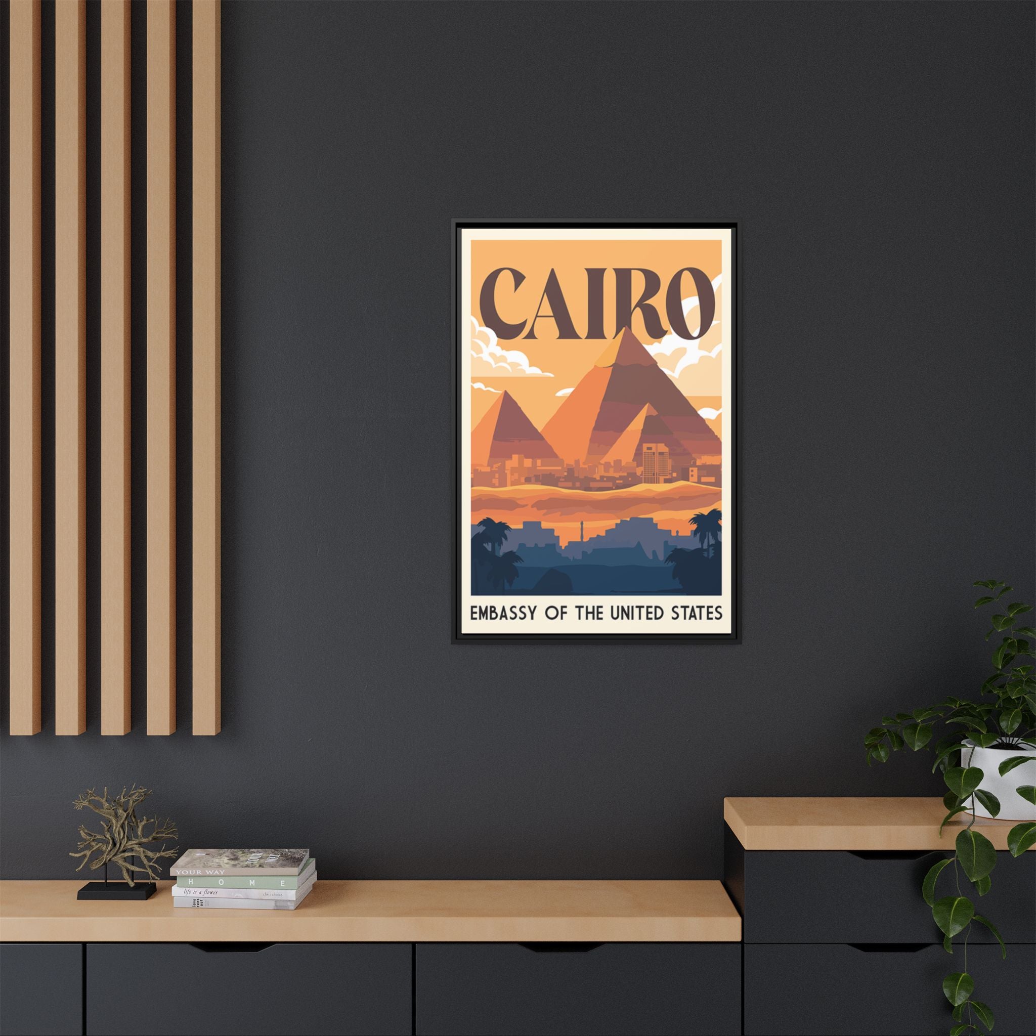 Cairo Embassy Wrapped Canvas Framed