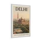 Delhi Embassy Wrapped Canvas Framed