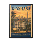 Kinshasa Embassy Wrapped Canvas Framed
