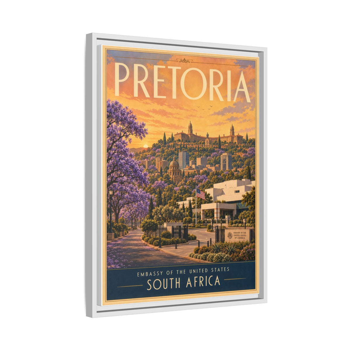 Pretoria Embassy Wrapped Canvas Framed
