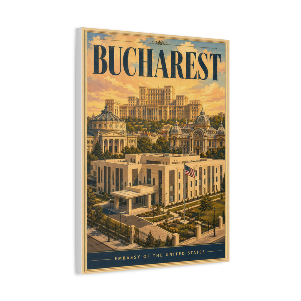 Bucharest Embassy Wrapped Canvas