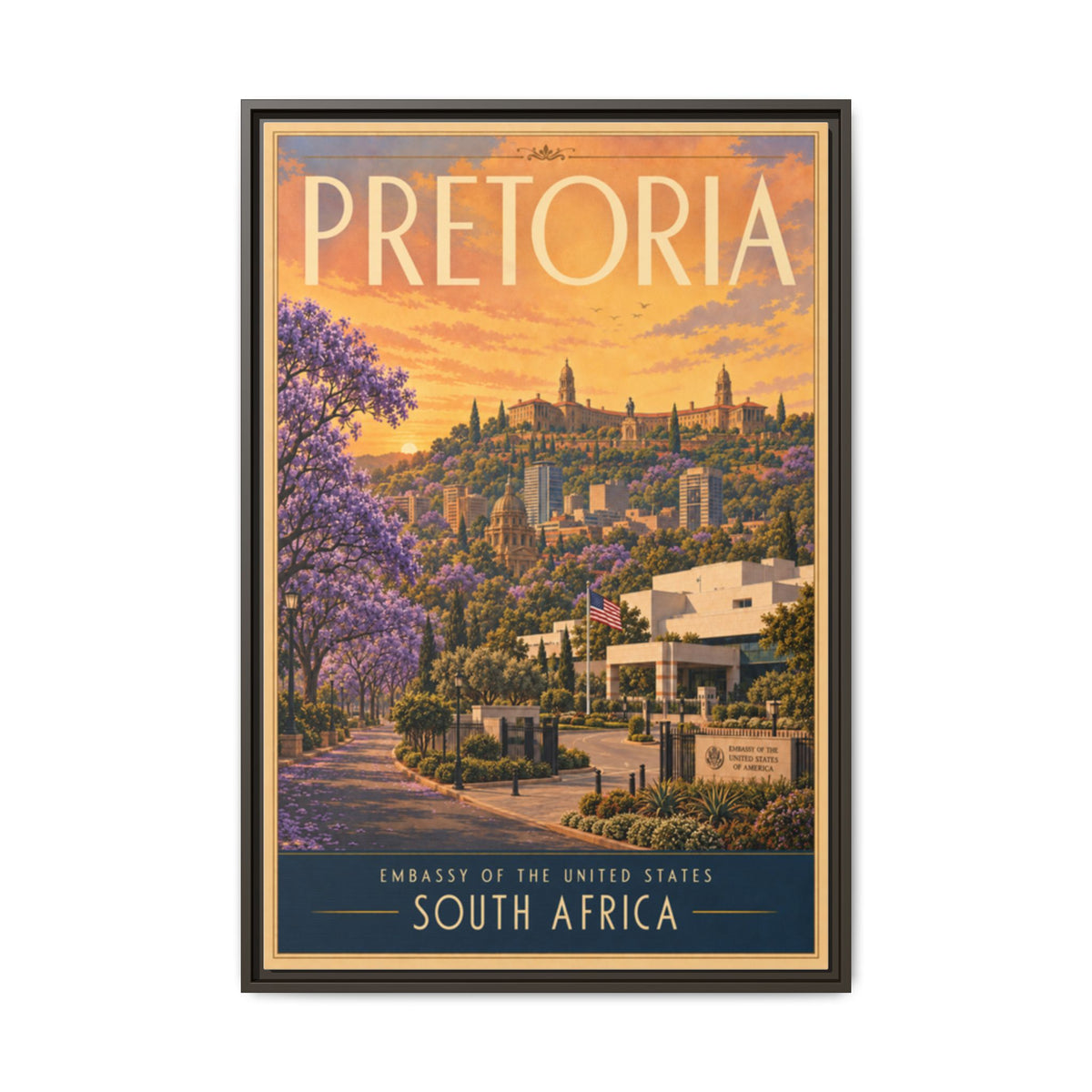 Pretoria Embassy Wrapped Canvas Framed