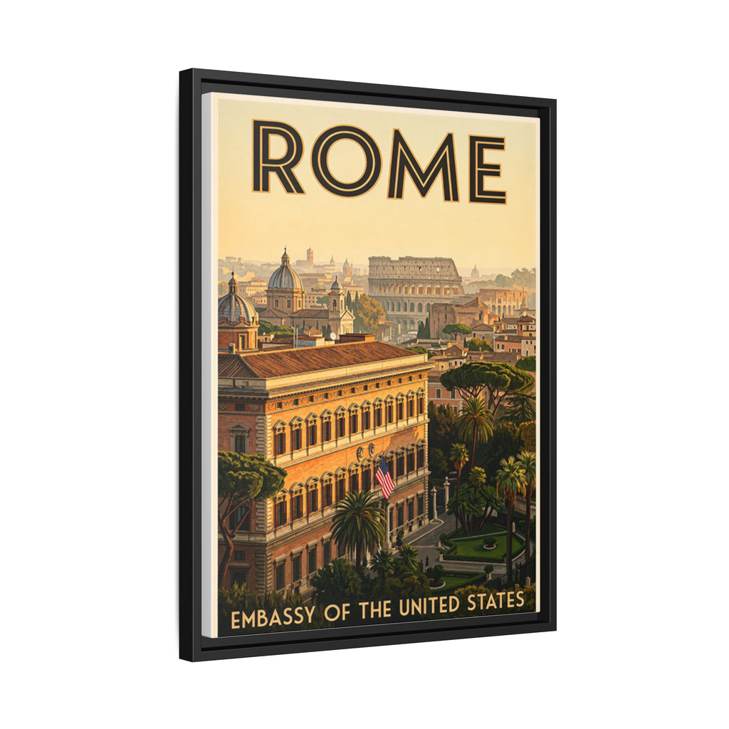Rome Embassy Wrapped Canvas Framed