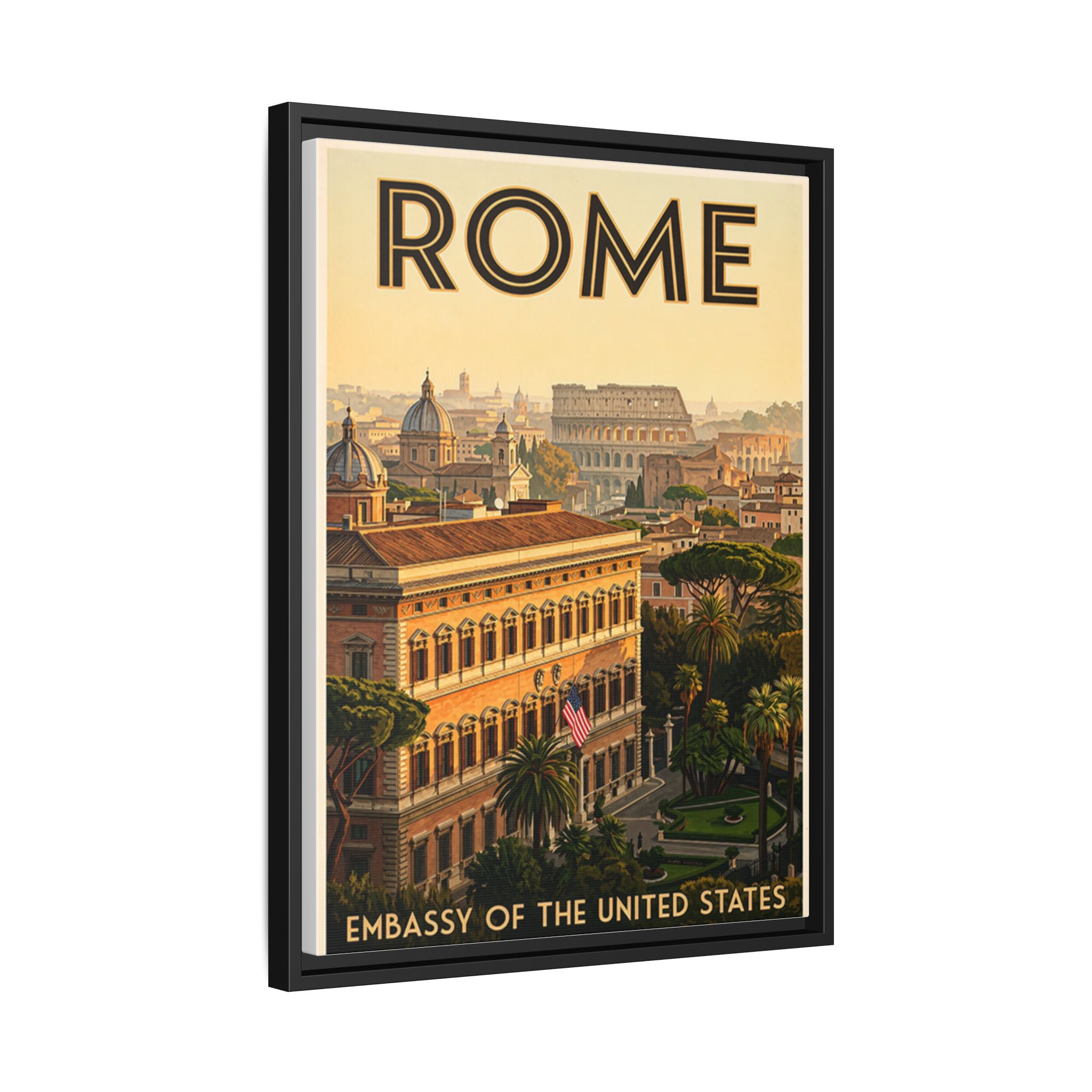 Rome Embassy Wrapped Canvas Framed
