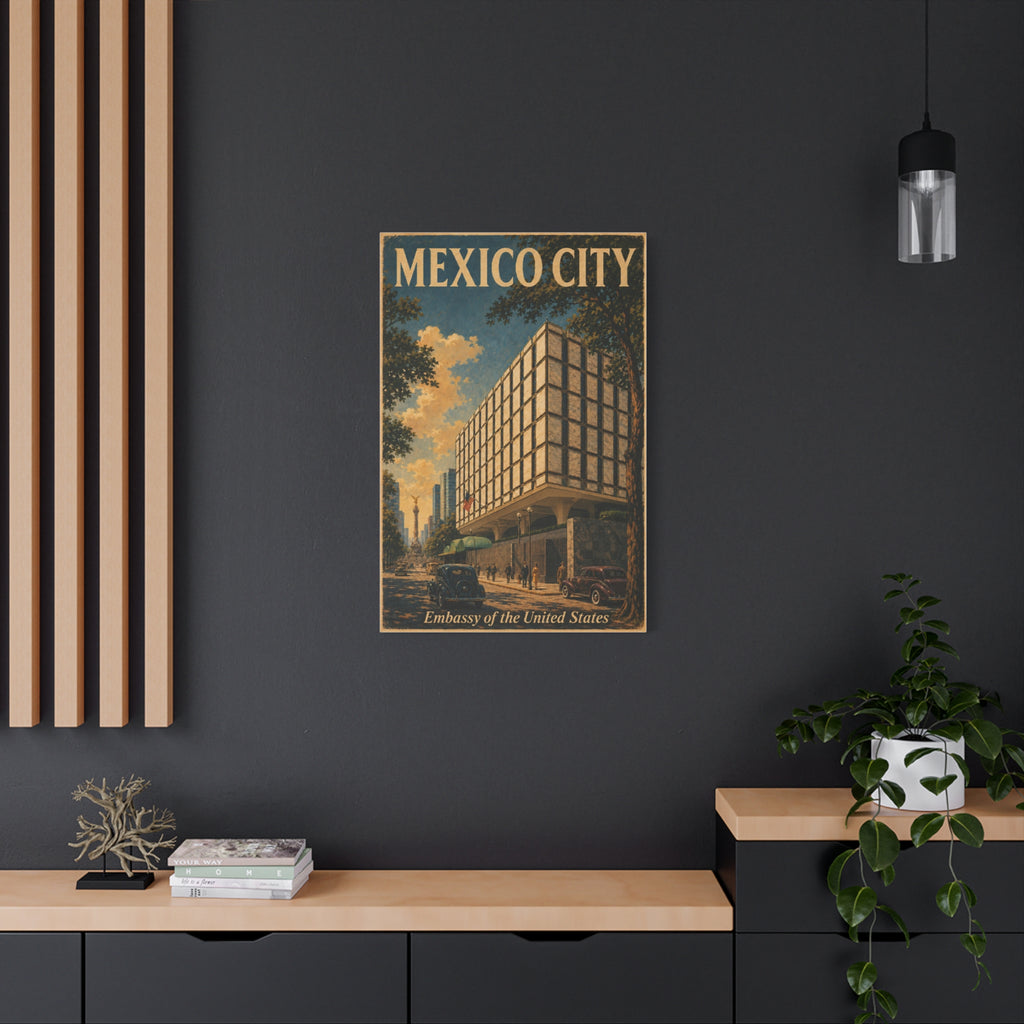 Mexico City Embassy Wrapped Canvas