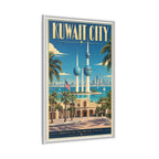Kuwait City Embassy Wrapped Canvas Framed