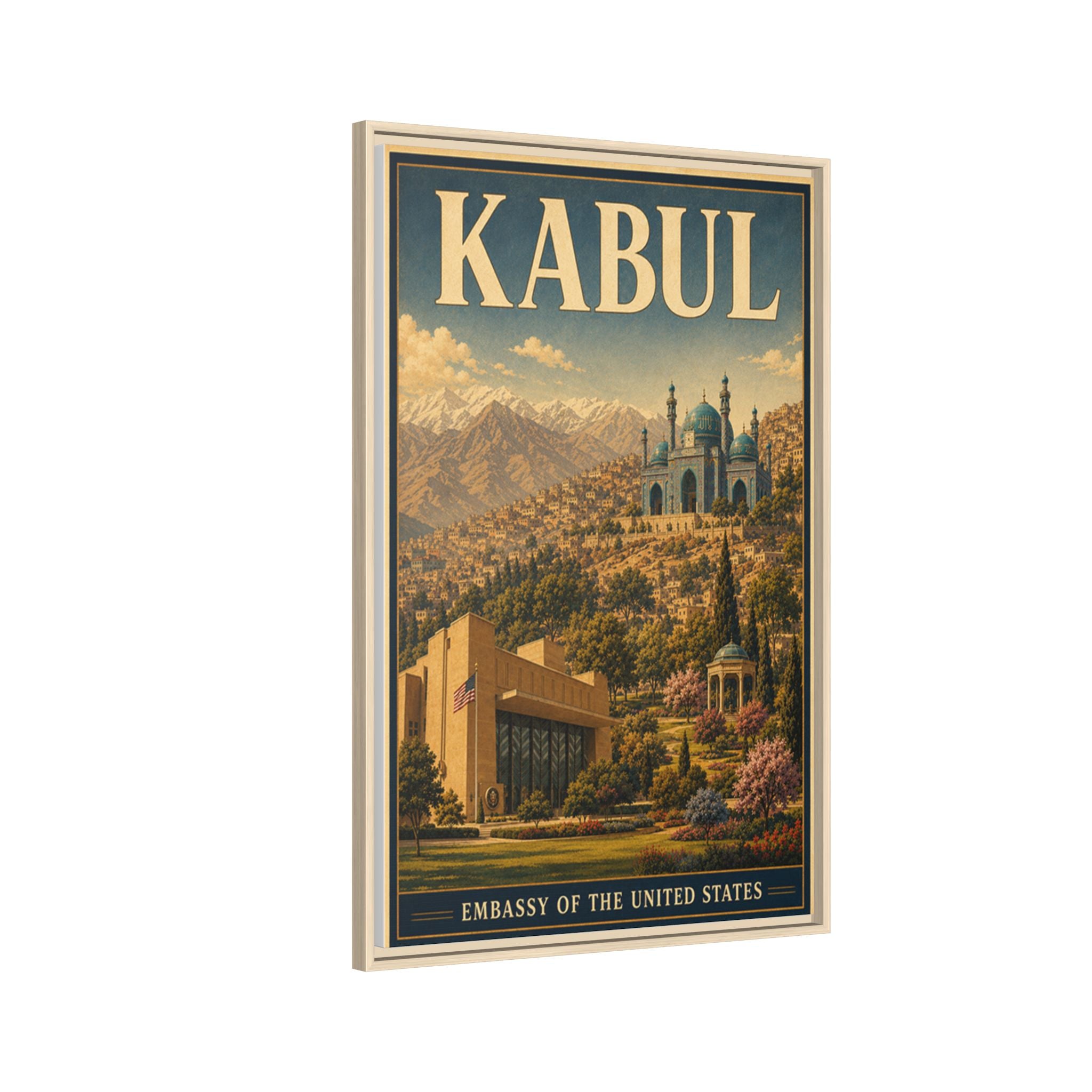 Kabul Embassy Wrapped Canvas Framed