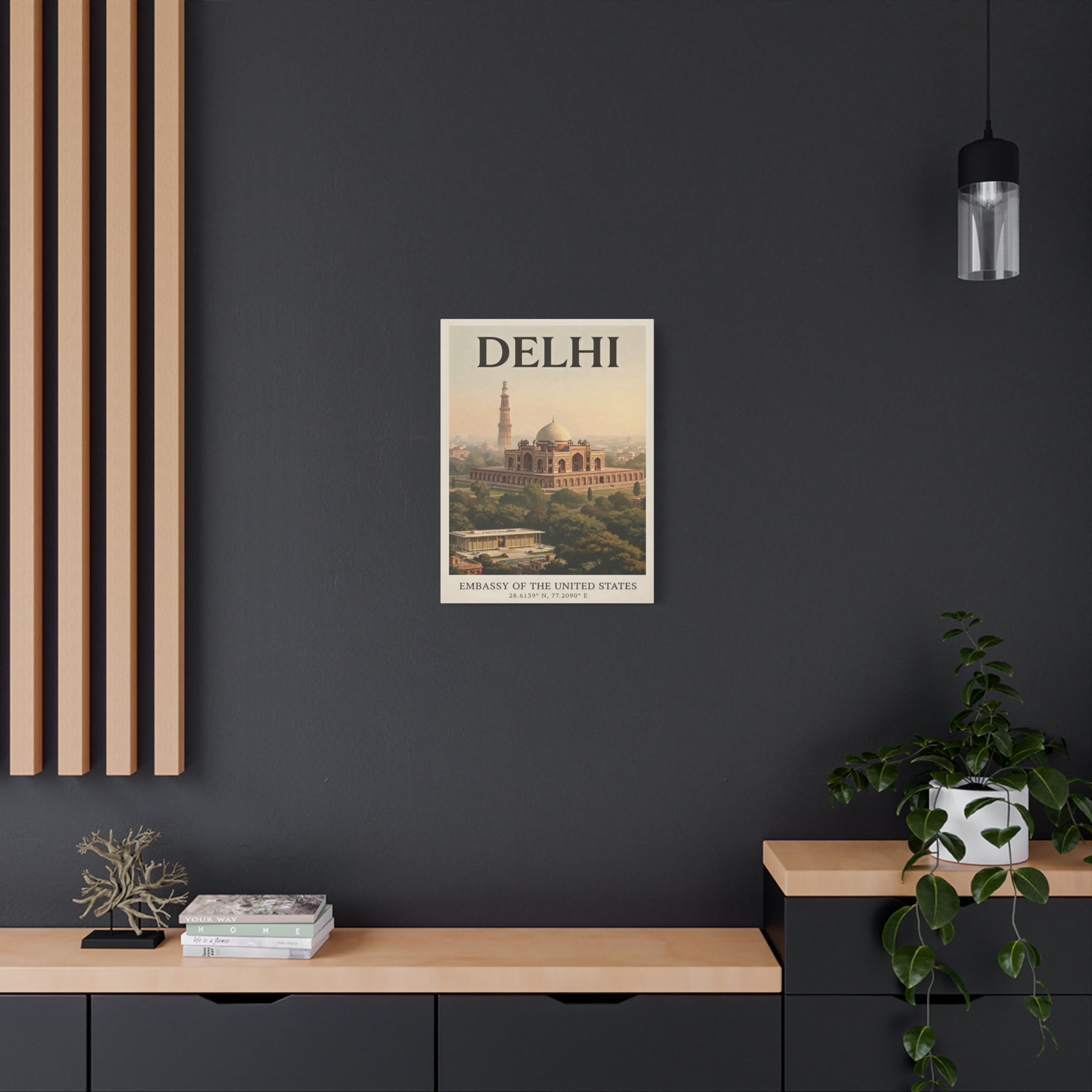 Delhi Embassy Wrapped Canvas
