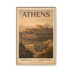 Athens Embassy Wrapped Canvas Framed