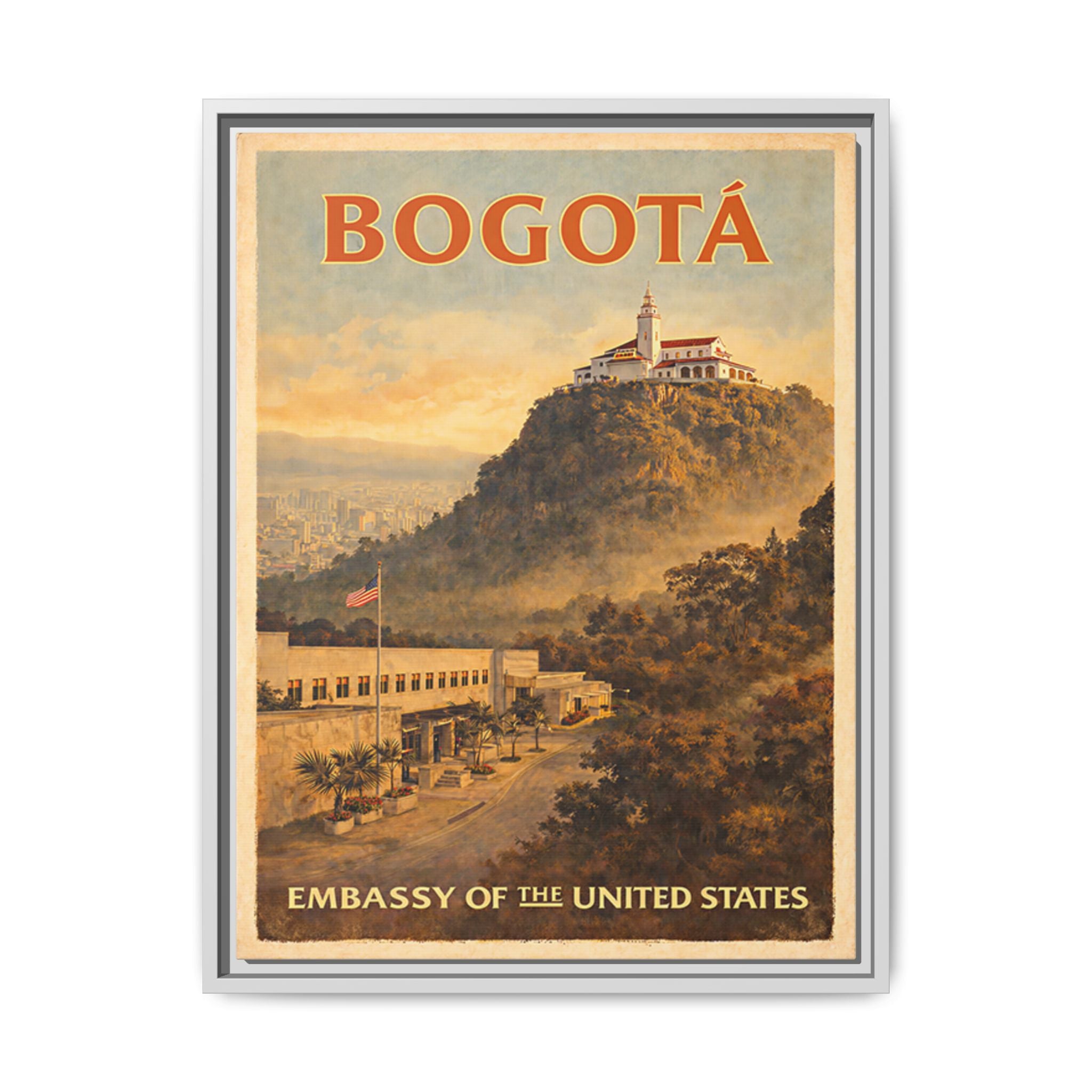 Bogotá Embassy Wrapped Canvas Framed