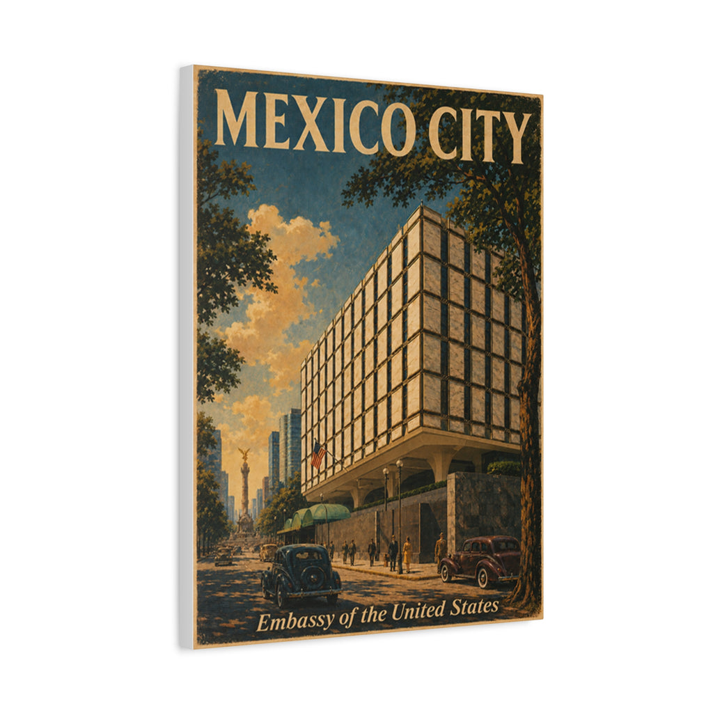 Mexico City Embassy Wrapped Canvas