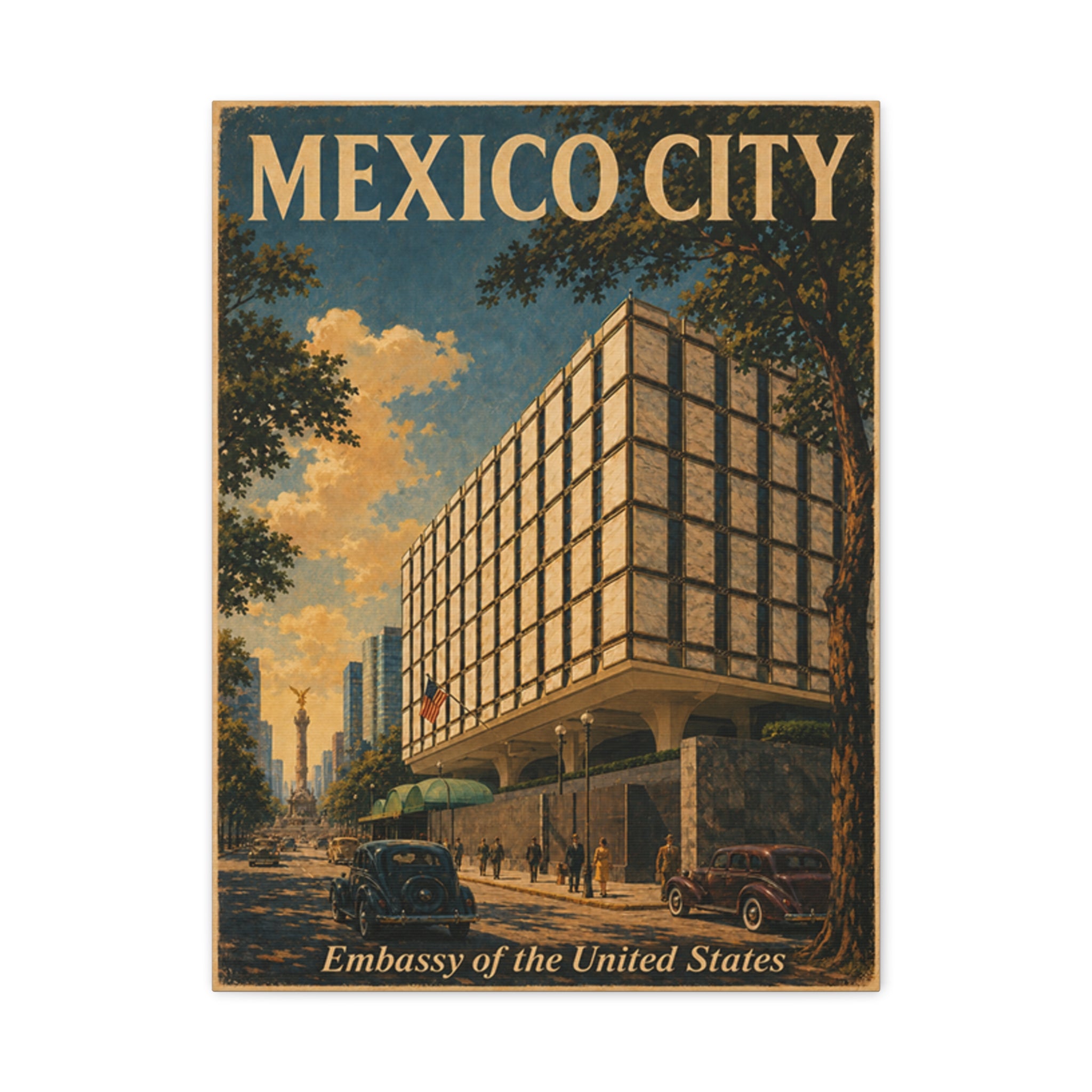Mexico City Embassy Wrapped Canvas