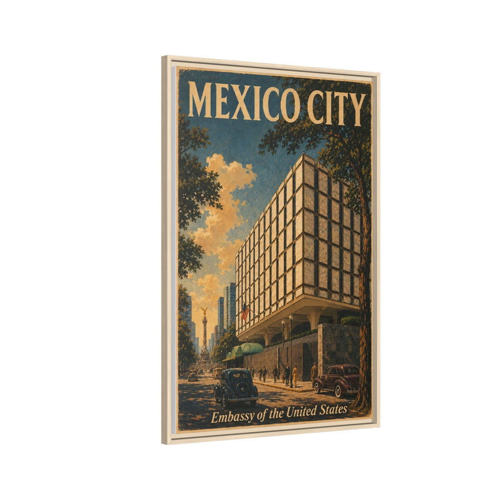 Mexico City Embassy Wrapped Canvas Framed