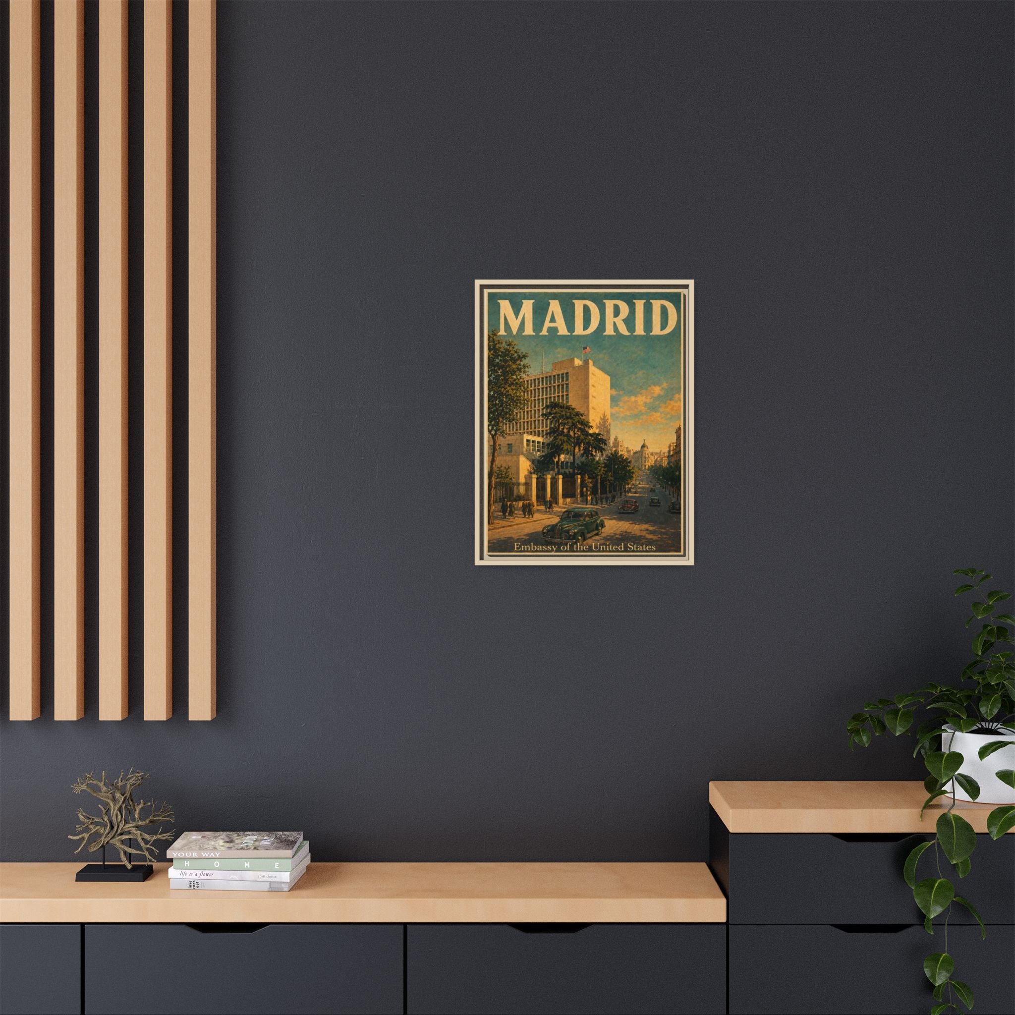 Madrid Embassy Wrapped Canvas Framed