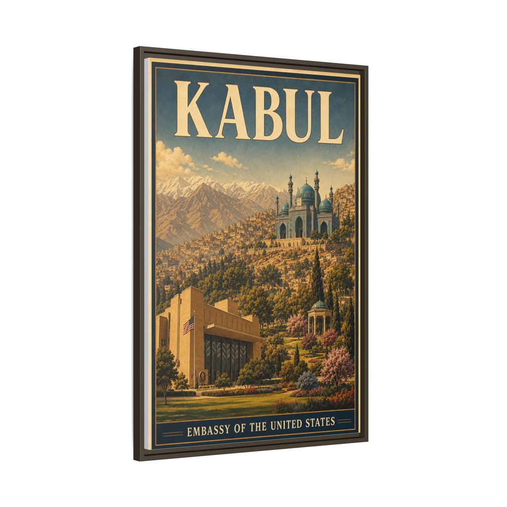 Kabul Embassy Wrapped Canvas Framed