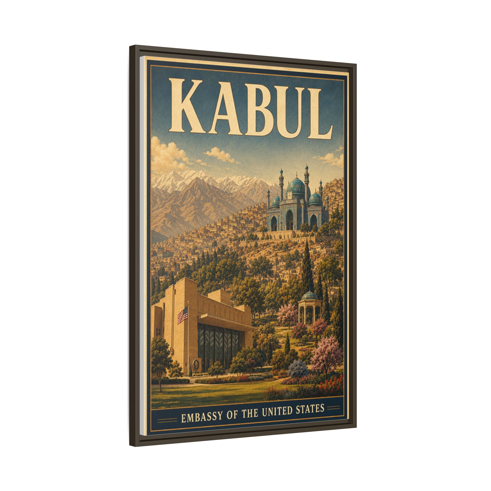 Kabul Embassy Wrapped Canvas Framed