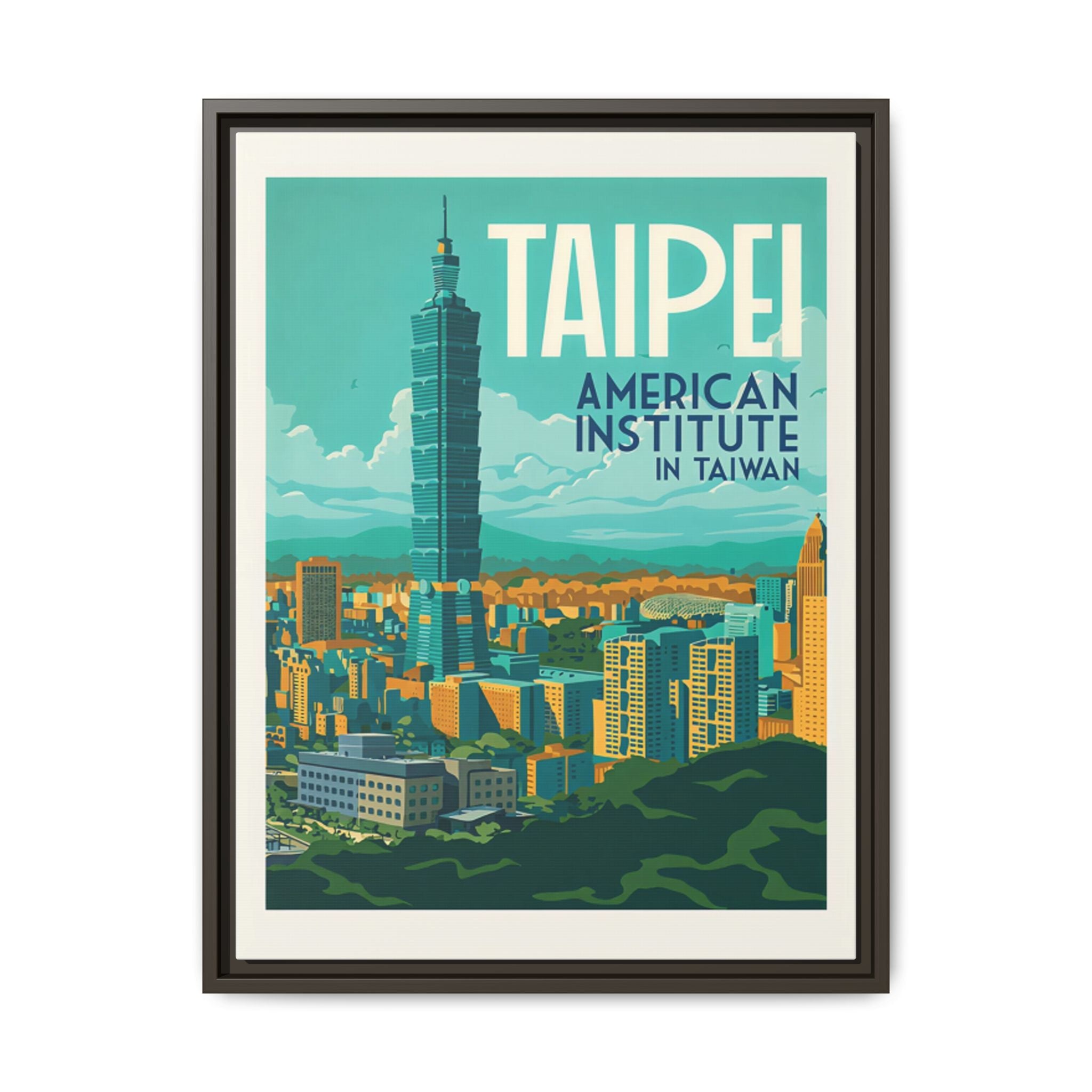 Taipei Embassy Wrapped Canvas Framed