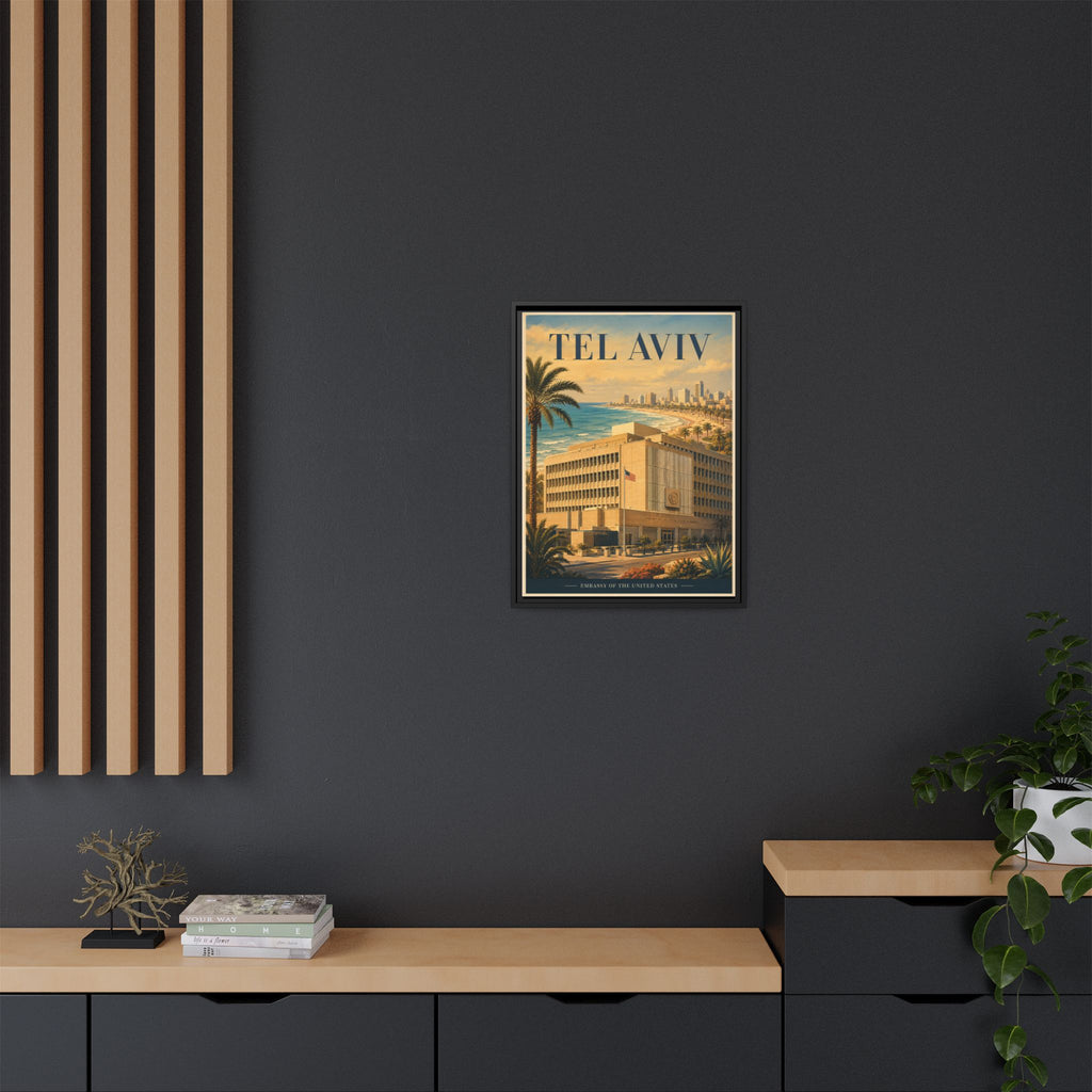 Tel Aviv Embassy Wrapped Canvas Framed