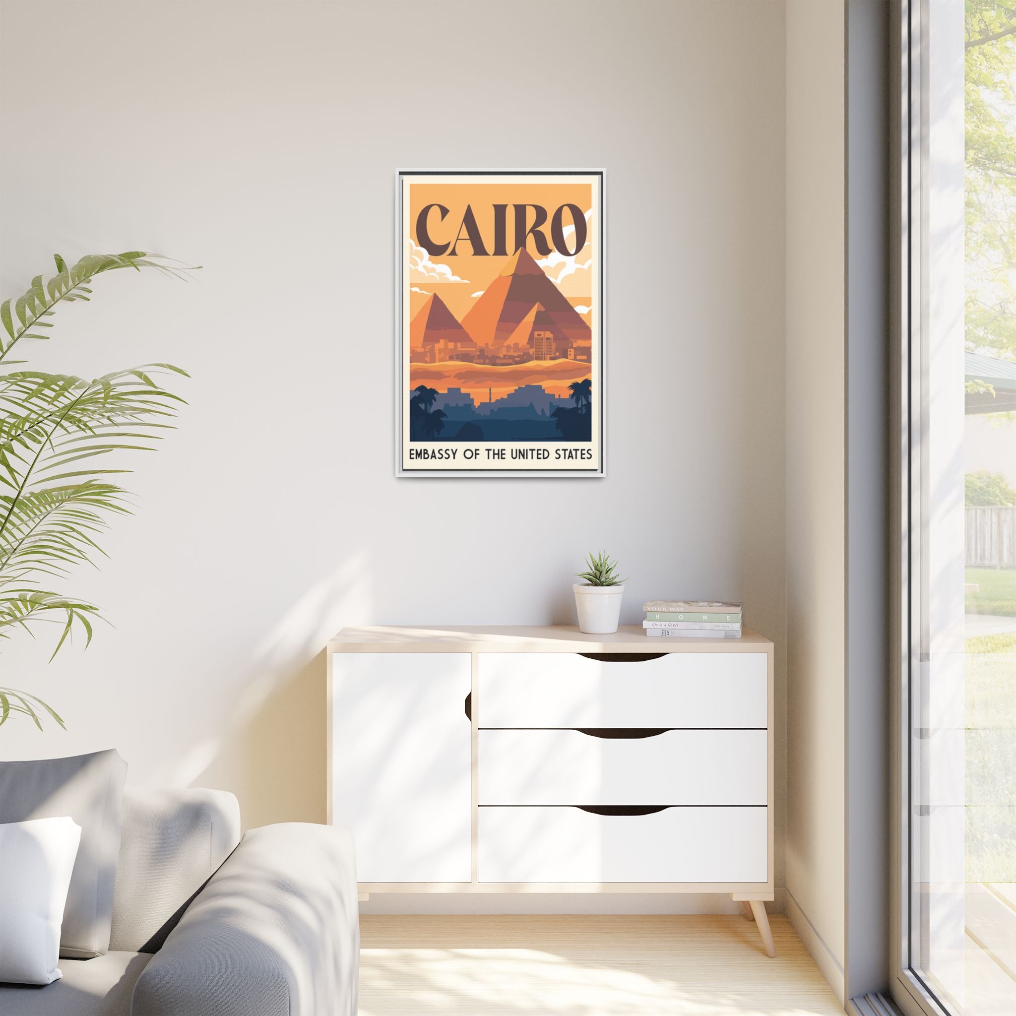 Cairo Embassy Wrapped Canvas Framed