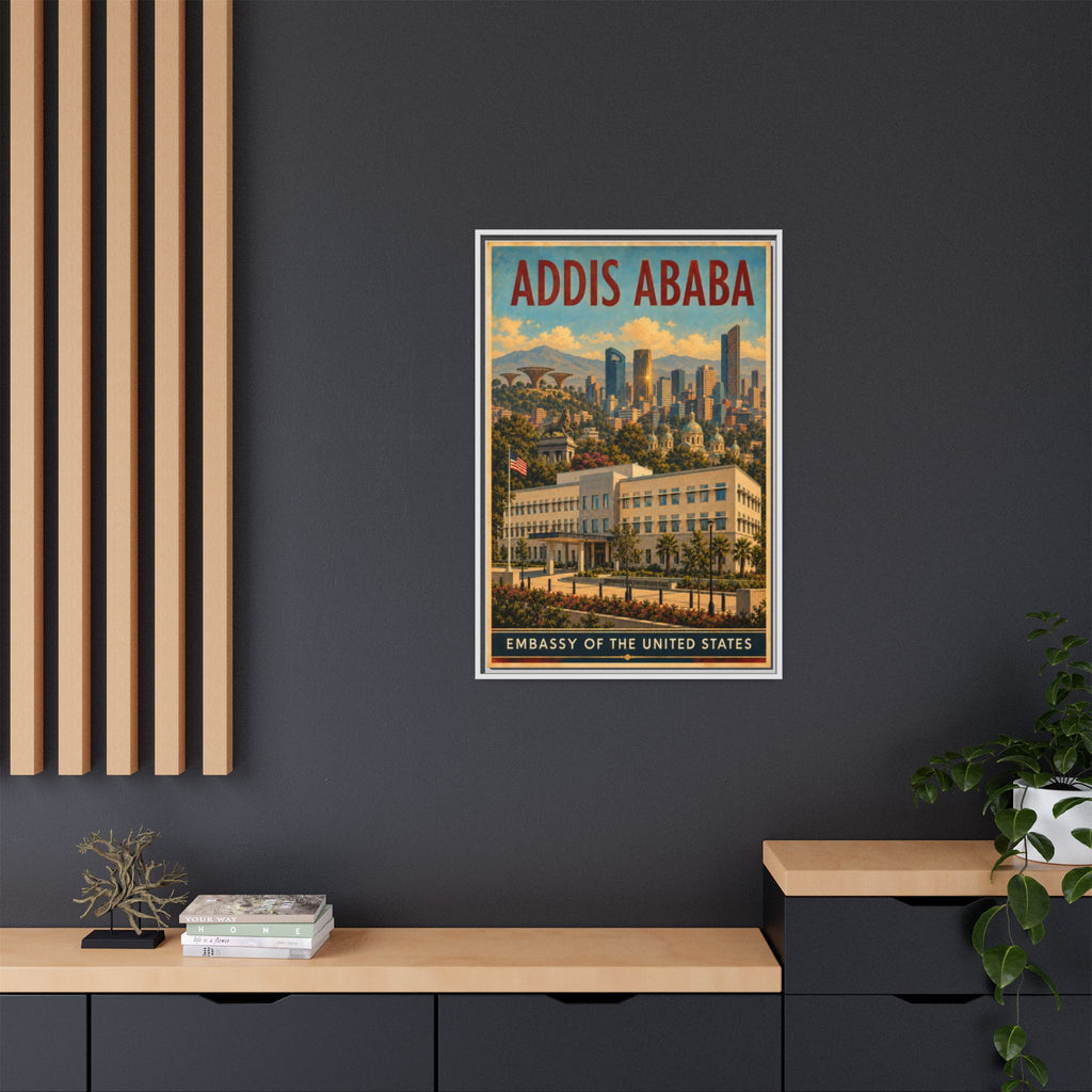 Addis Ababa Embassy Wrapped Canvas Framed