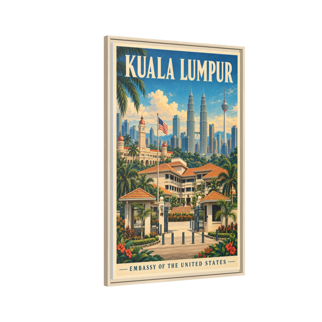 Kuala Lumpur Embassy Wrapped Canvas Framed