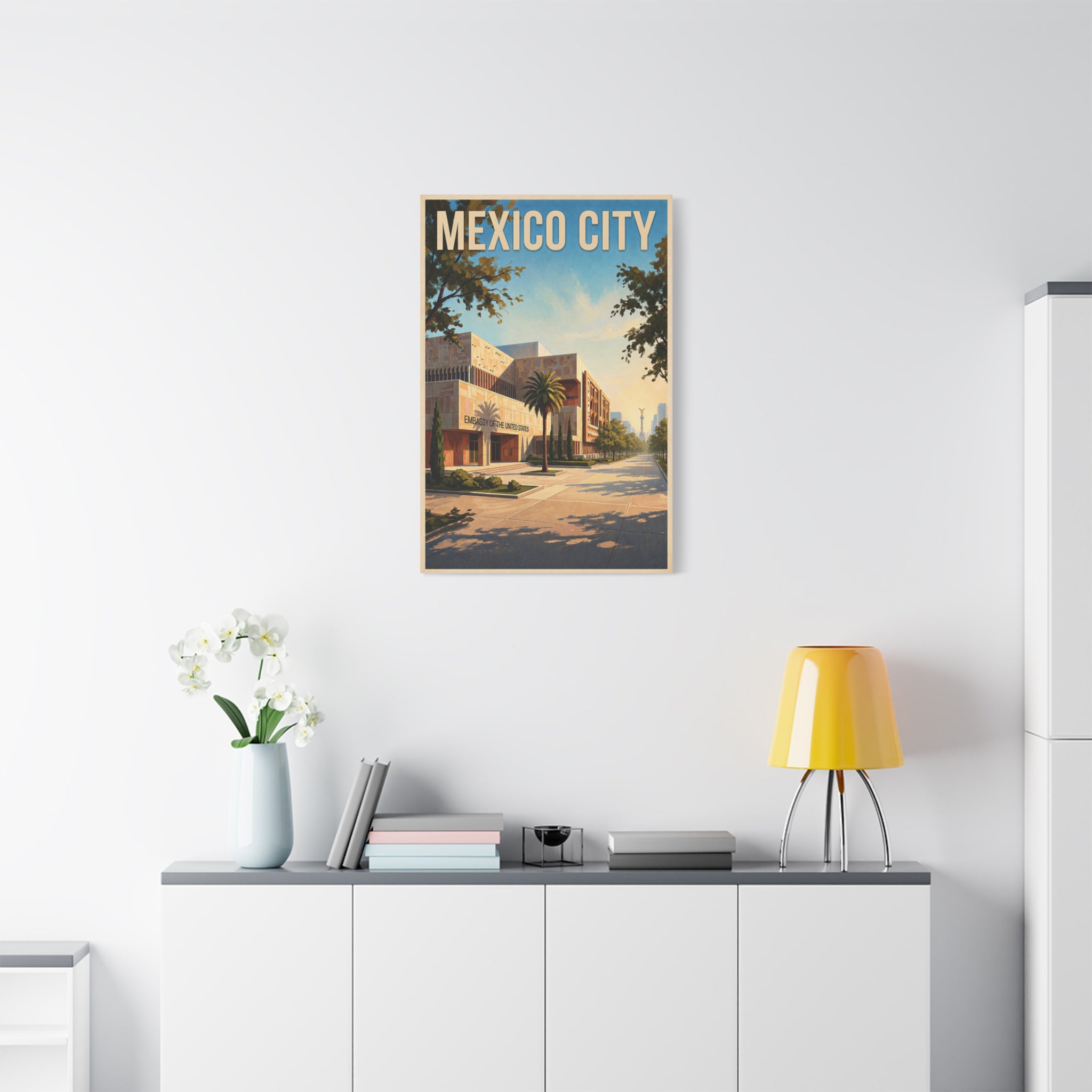 Mexico City Embassy Wrapped Canvas