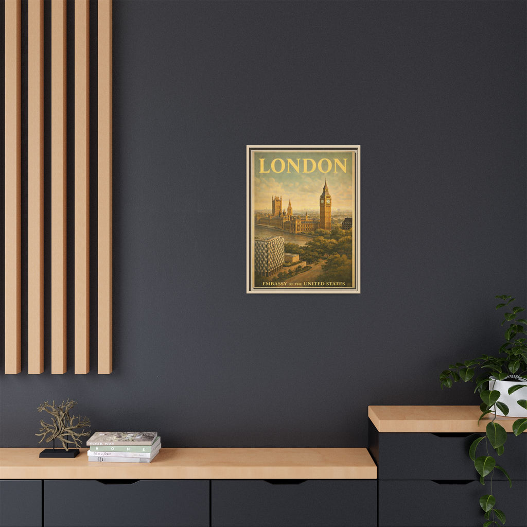 London Embassy Wrapped Canvas Framed