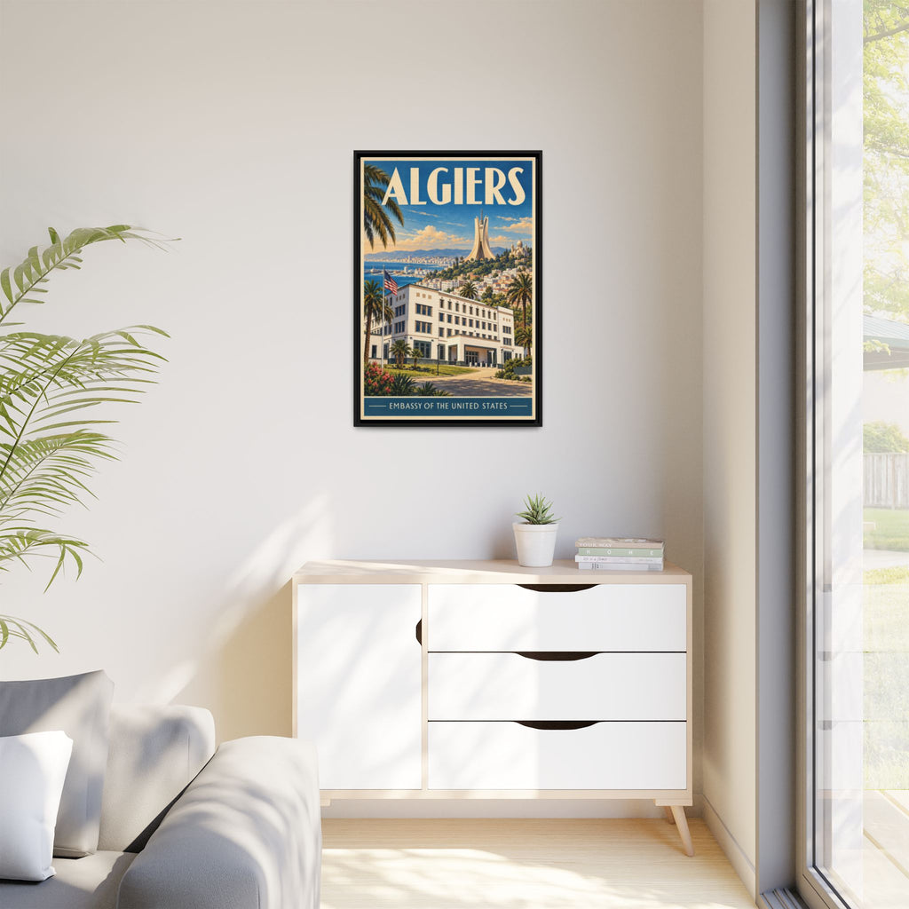 Algiers Embassy Wrapped Canvas Framed