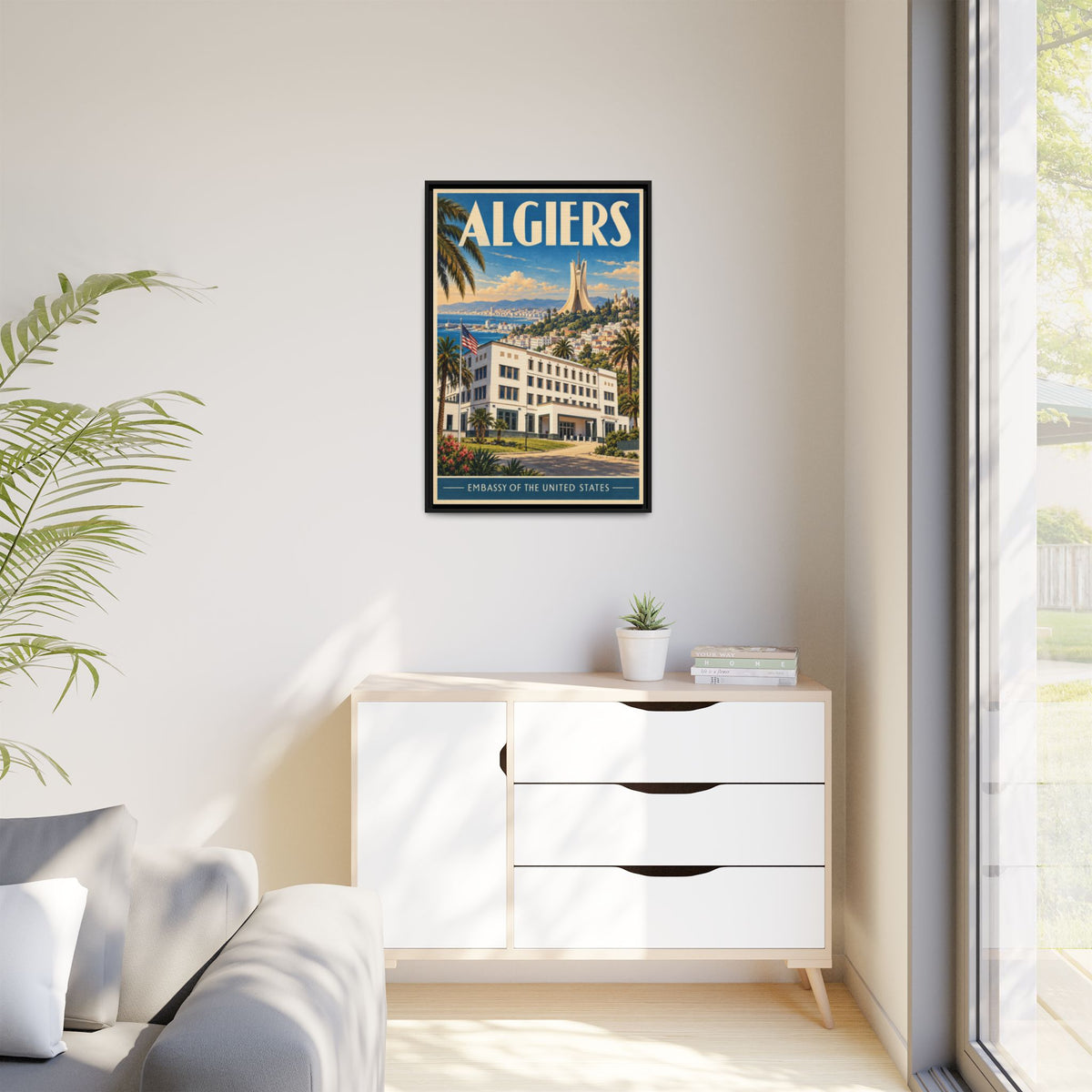 Algiers Embassy Wrapped Canvas Framed