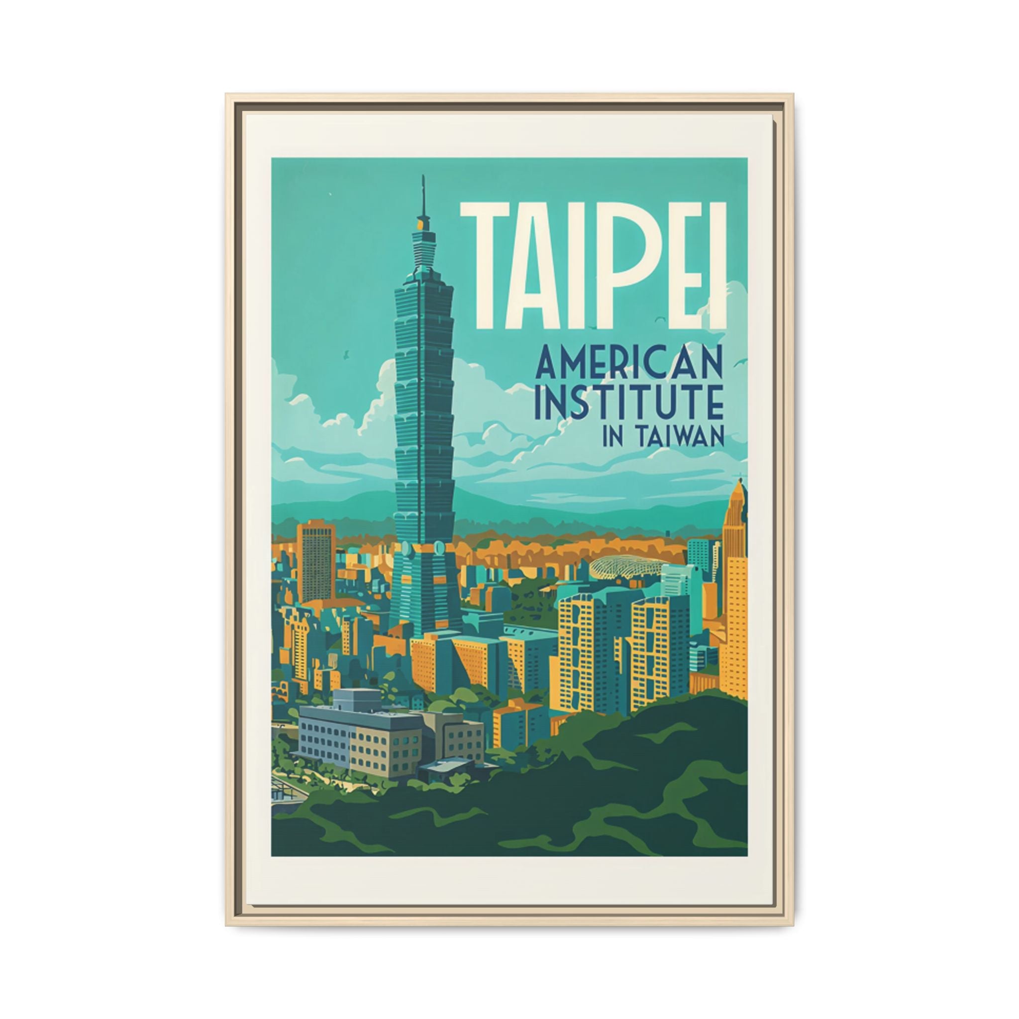Taipei Embassy Wrapped Canvas Framed
