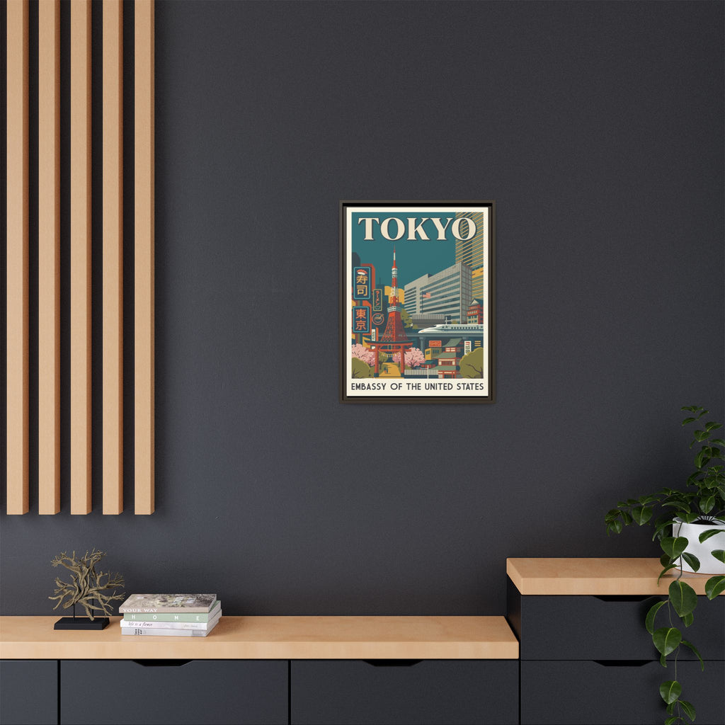 Tokyo Embassy Wrapped Canvas Framed