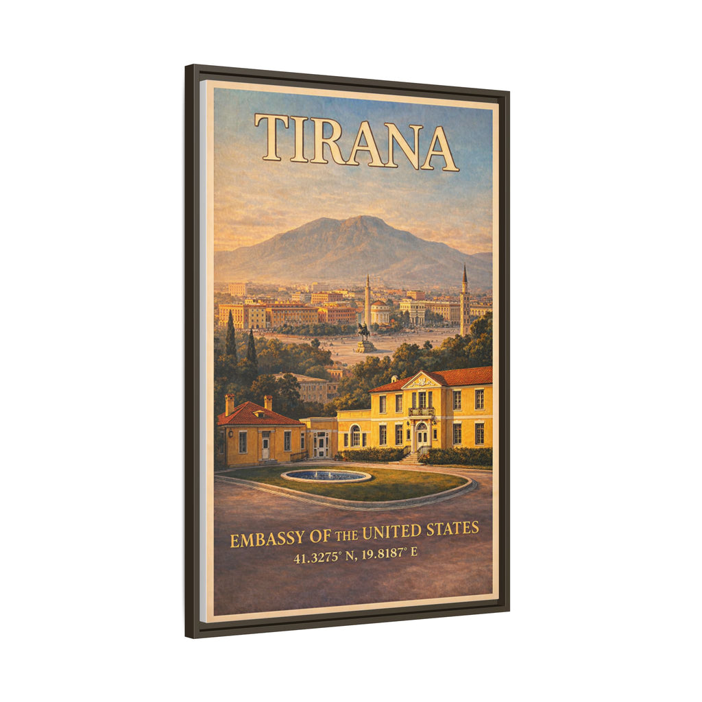 Tirana Embassy Wrapped Canvas Framed