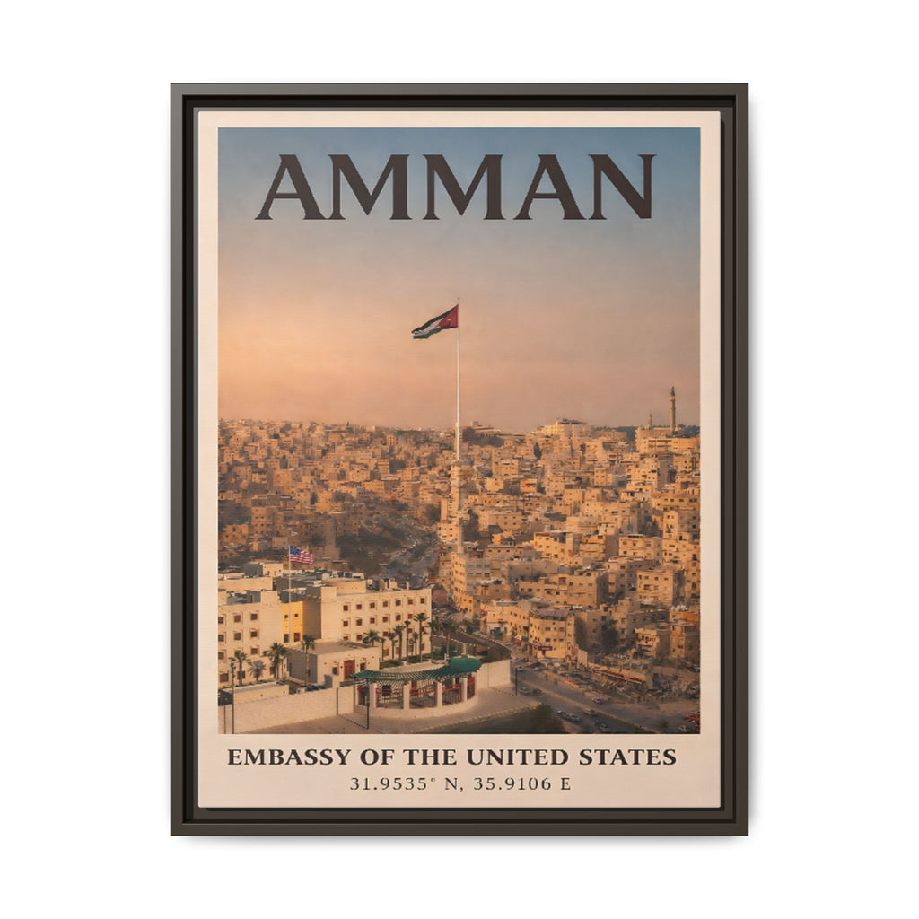 Amman Embassy Wrapped Canvas Framed