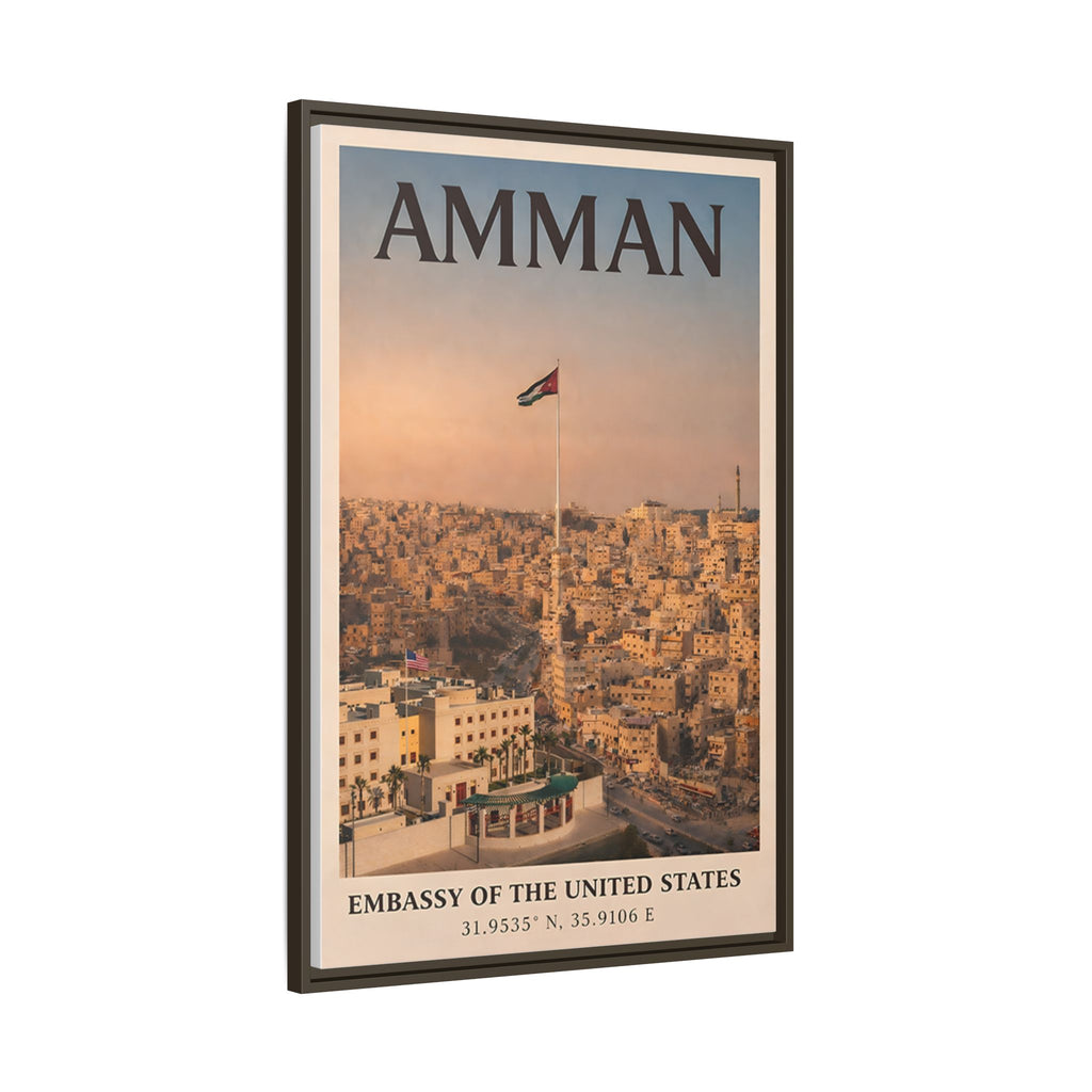 Amman Embassy Wrapped Canvas Framed