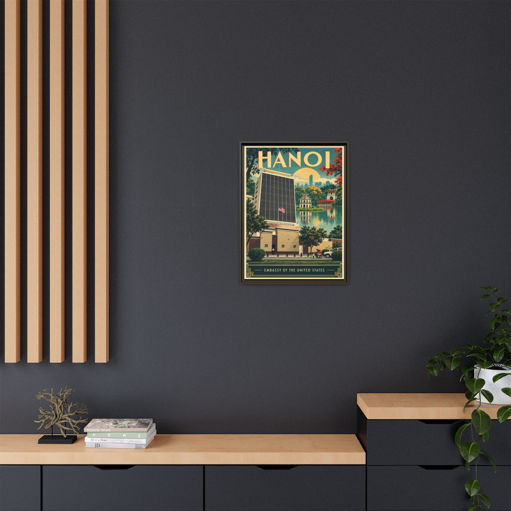 Hanoi Embassy Wrapped Canvas Framed