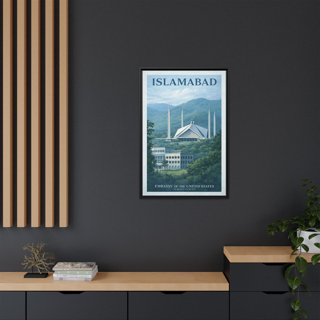 Islamabad Embassy Wrapped Canvas Framed